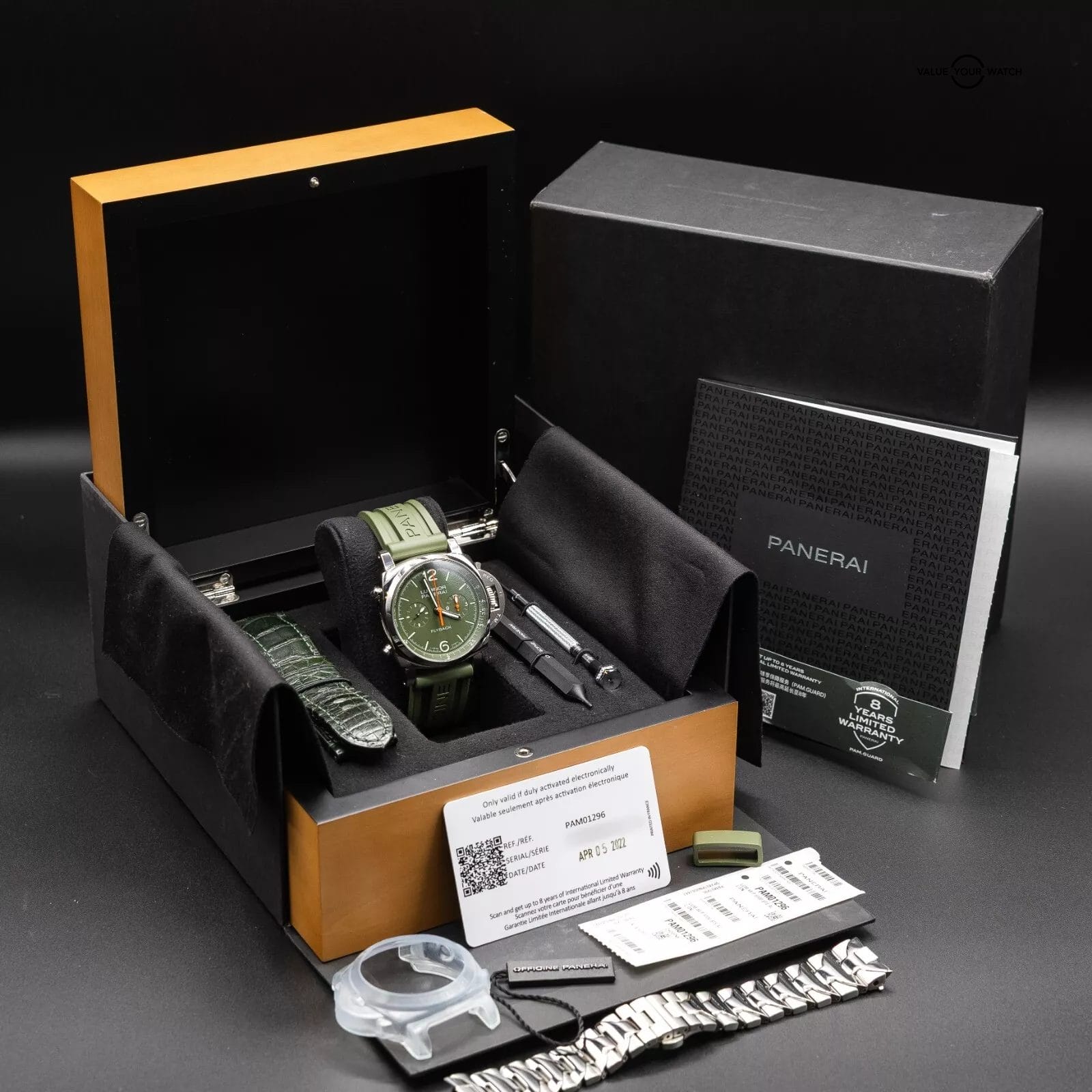 Panerai Luminor Flyback Verde Militare Steel Green Limited Edition PAM01296 - Image 16
