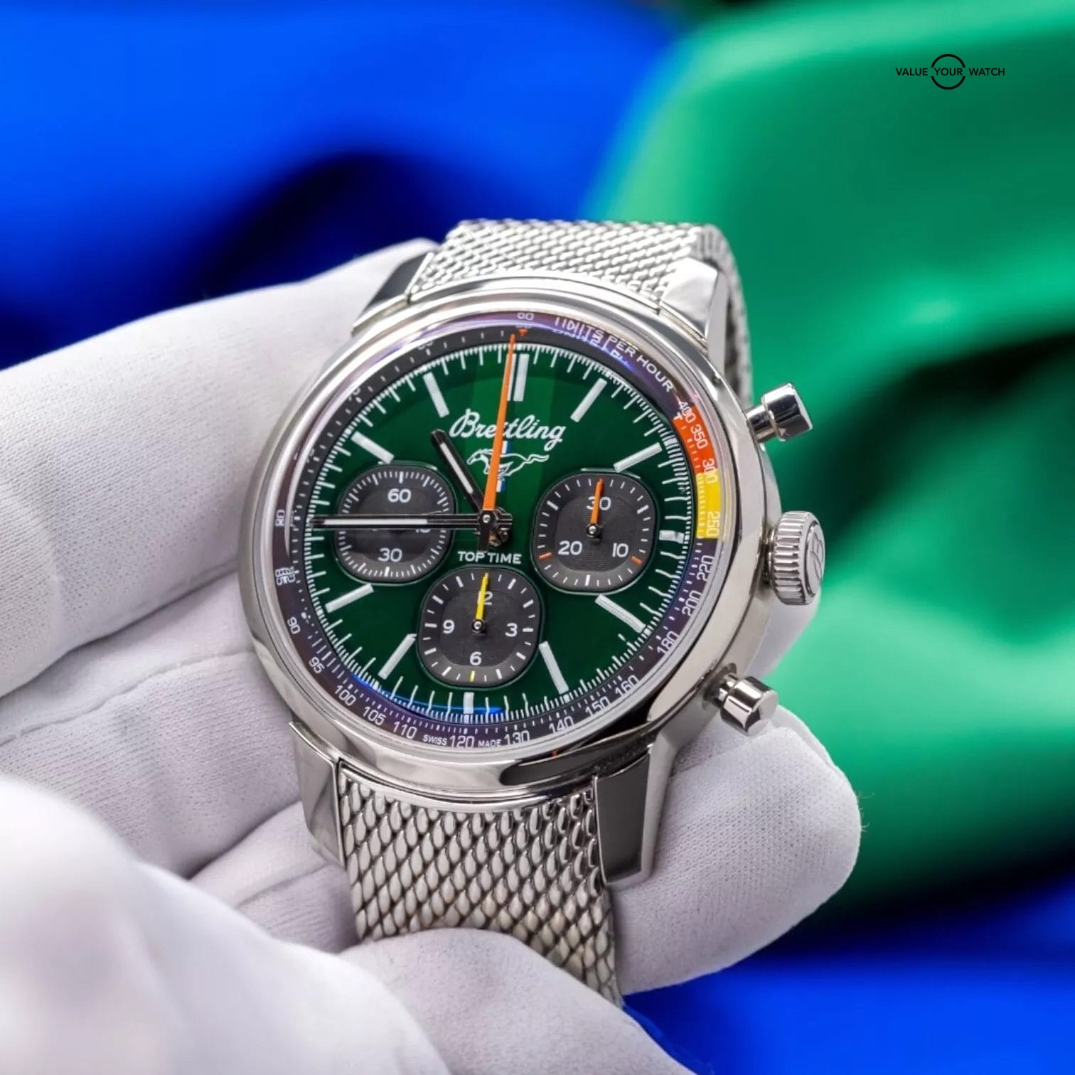 Breitling Top Time B01 MUSTANG Green Chronograph 41mm Men's AB0176 New & Unworn - Image 2