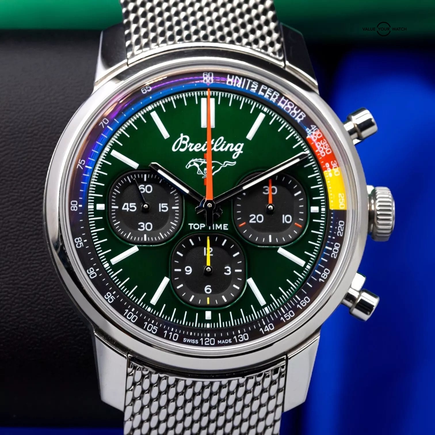 Breitling Top Time B01 MUSTANG Green Chronograph 41mm Men's AB0176 New & Unworn - Image 3