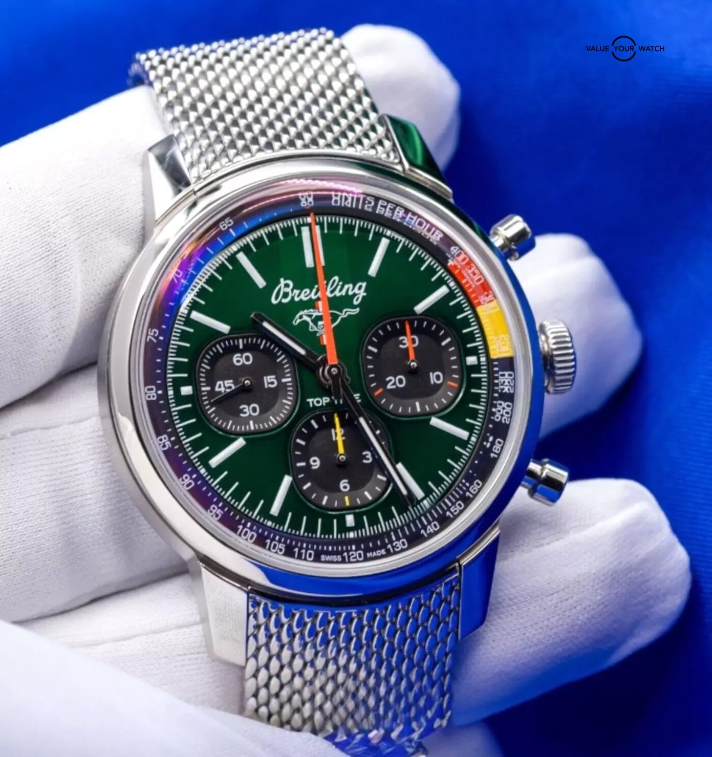 Breitling Top Time B01 MUSTANG Green Chronograph 41mm Men's AB0176 New & Unworn - Image 4