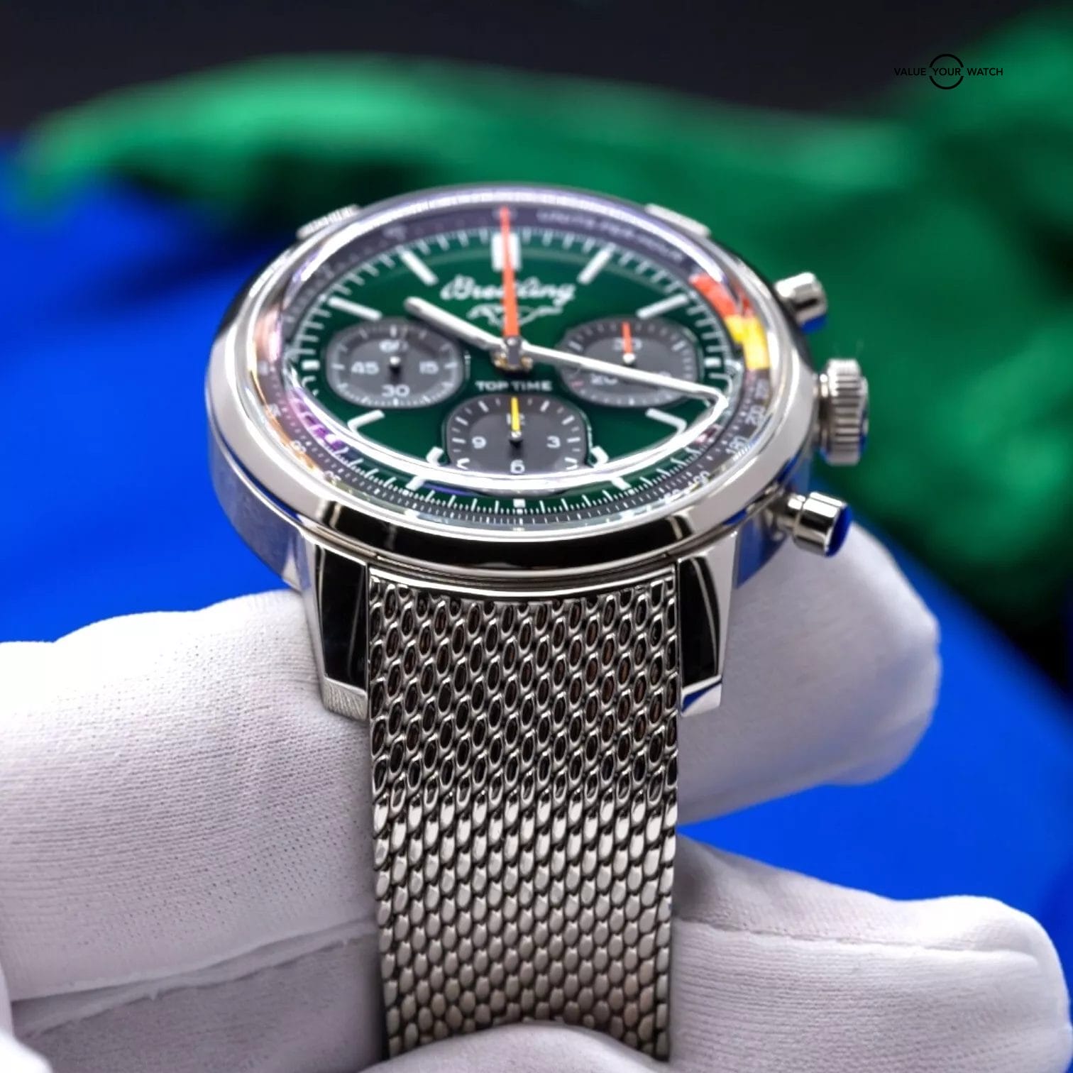 Breitling Top Time B01 MUSTANG Green Chronograph 41mm Men's AB0176 New & Unworn - Image 7