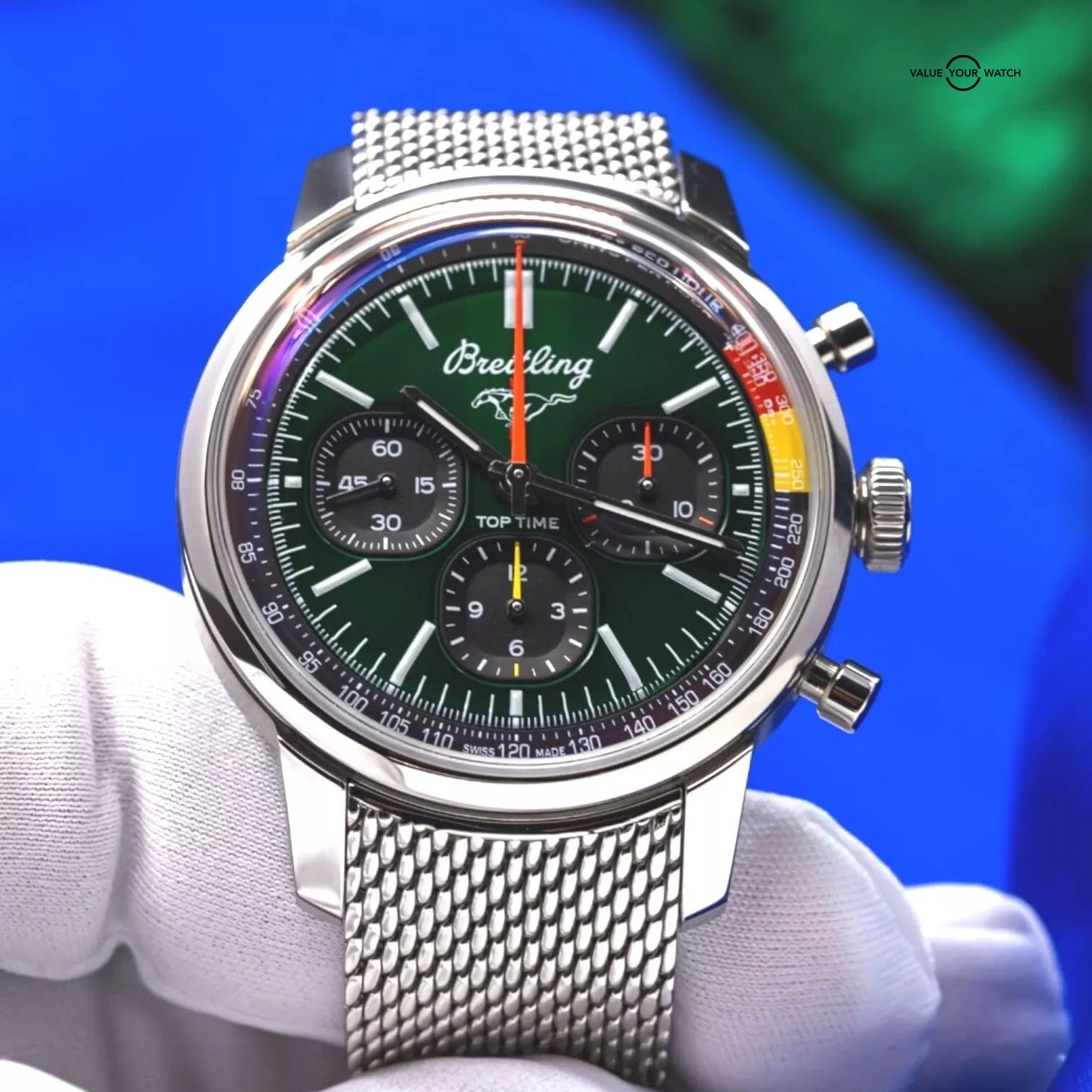 Breitling Top Time B01 MUSTANG Green Chronograph 41mm Men's AB0176 New & Unworn - Image 14