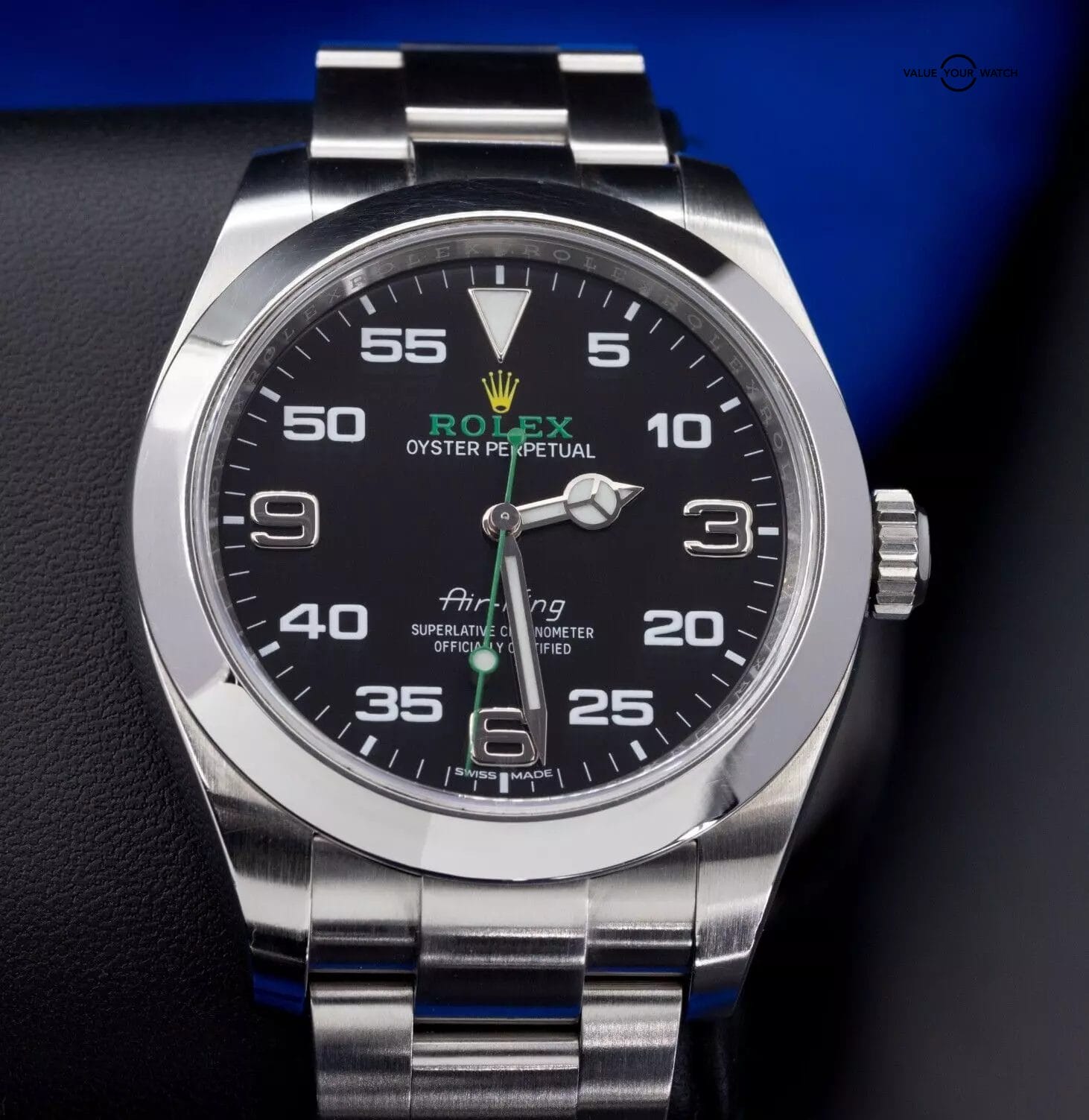 Rolex Air-King 116900 Silver Oyster Bracelet with Silver Bezel Men's Box & Card - Image 4