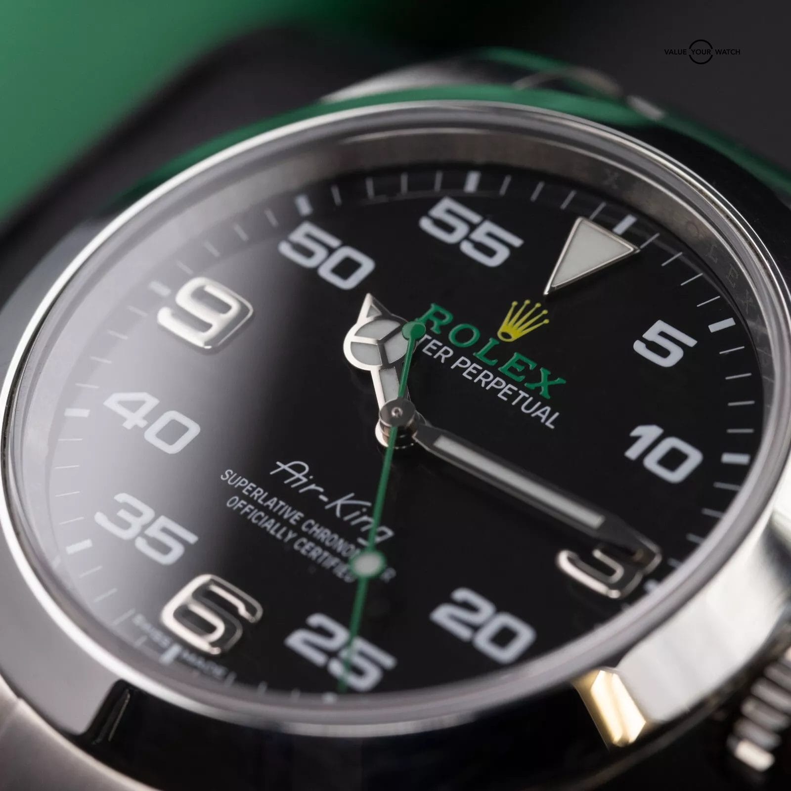 Rolex Air-King 116900 Silver Oyster Bracelet with Silver Bezel Men's Box & Card - Image 10