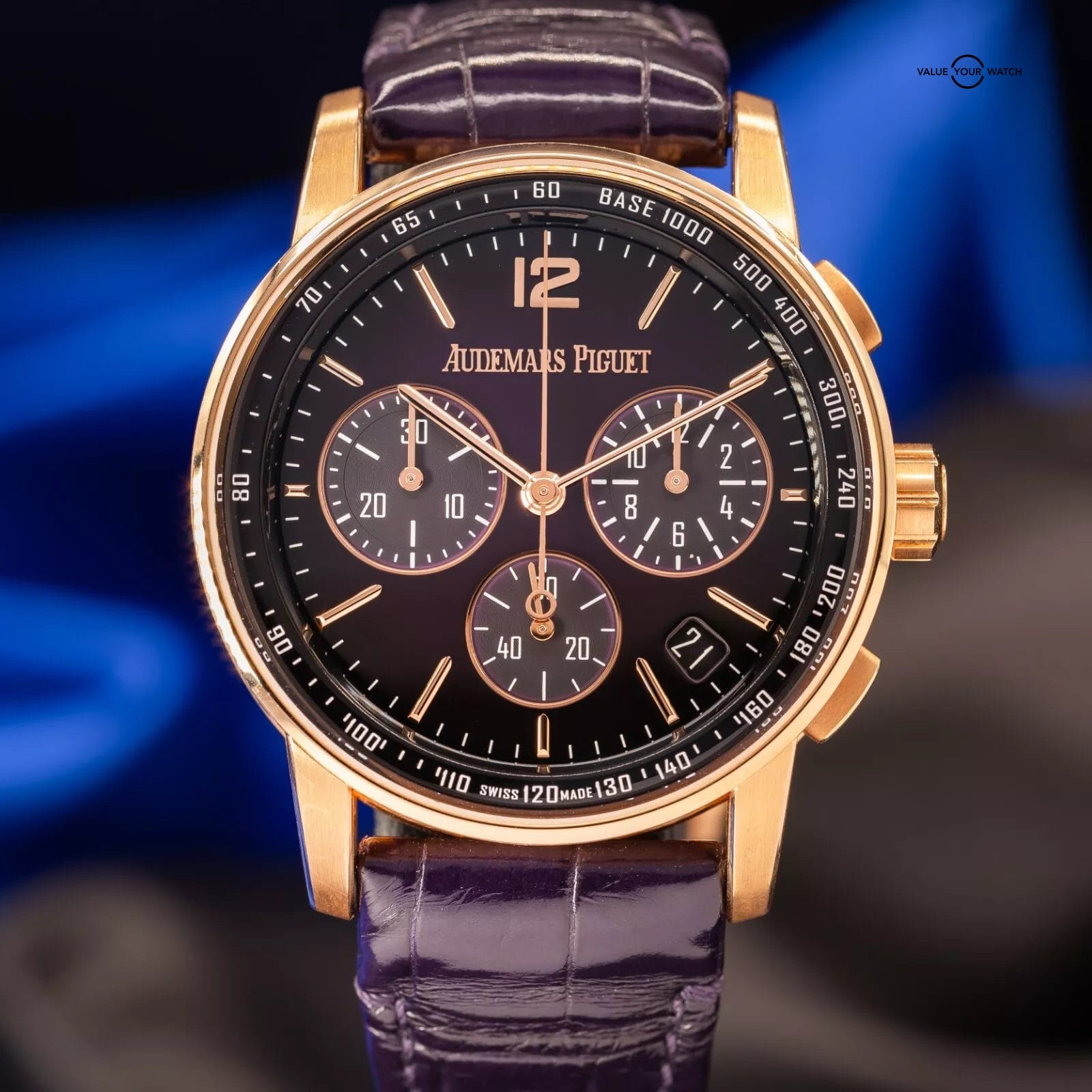 Audemars Piguet Code 11.59 Chronograph Purple Men's Watch - 26393OR Complete Set