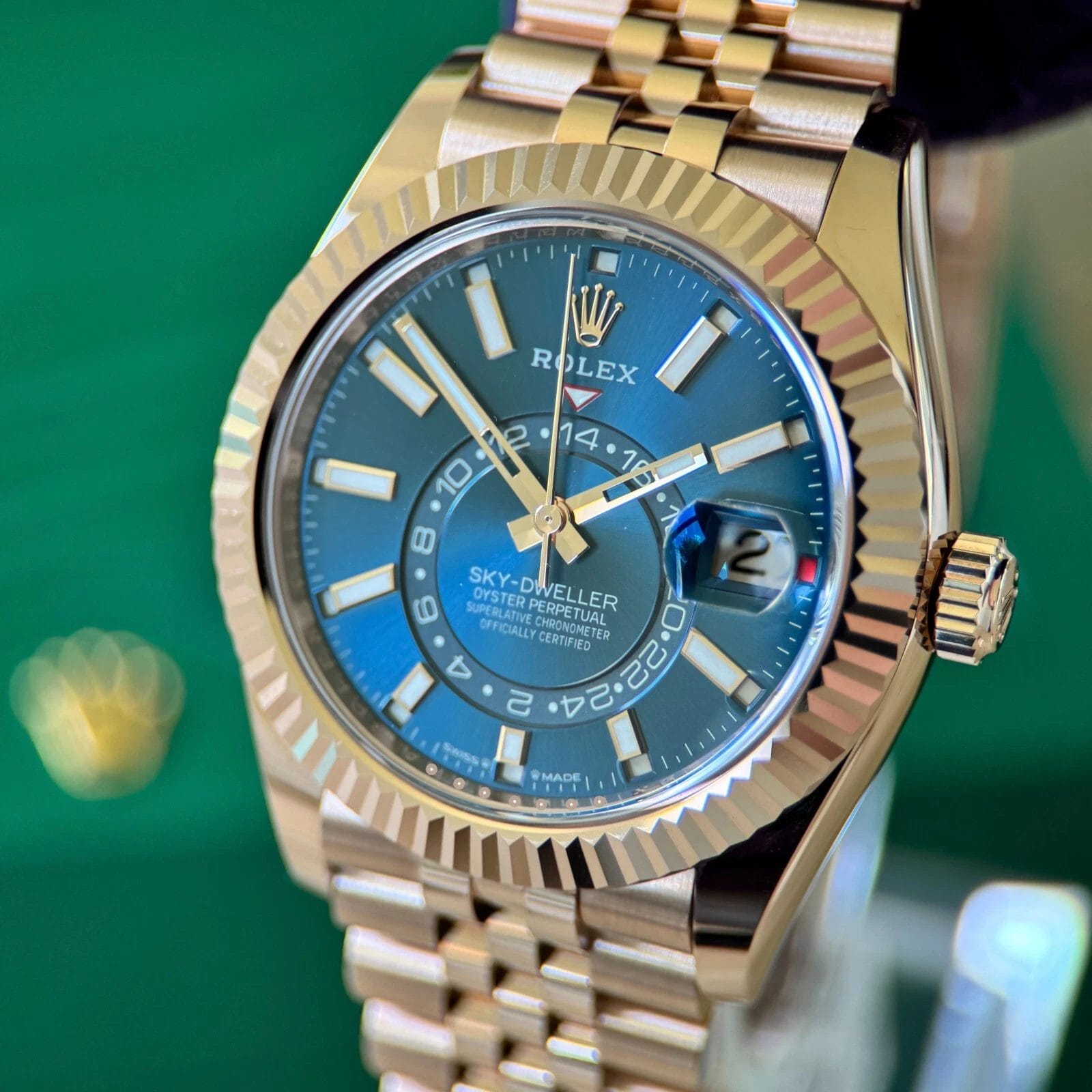 2025 Rolex Sky-Dweller Rose Gold Blue Dial Jubilee Fluted - Pristine Full Set - Image 2