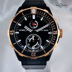 Ulysse Nardin Diver Chronometer Titanium &amp; 18K Rose Gold 1185-170/BLACK 44mm Black Dial Full Set WARRANTY