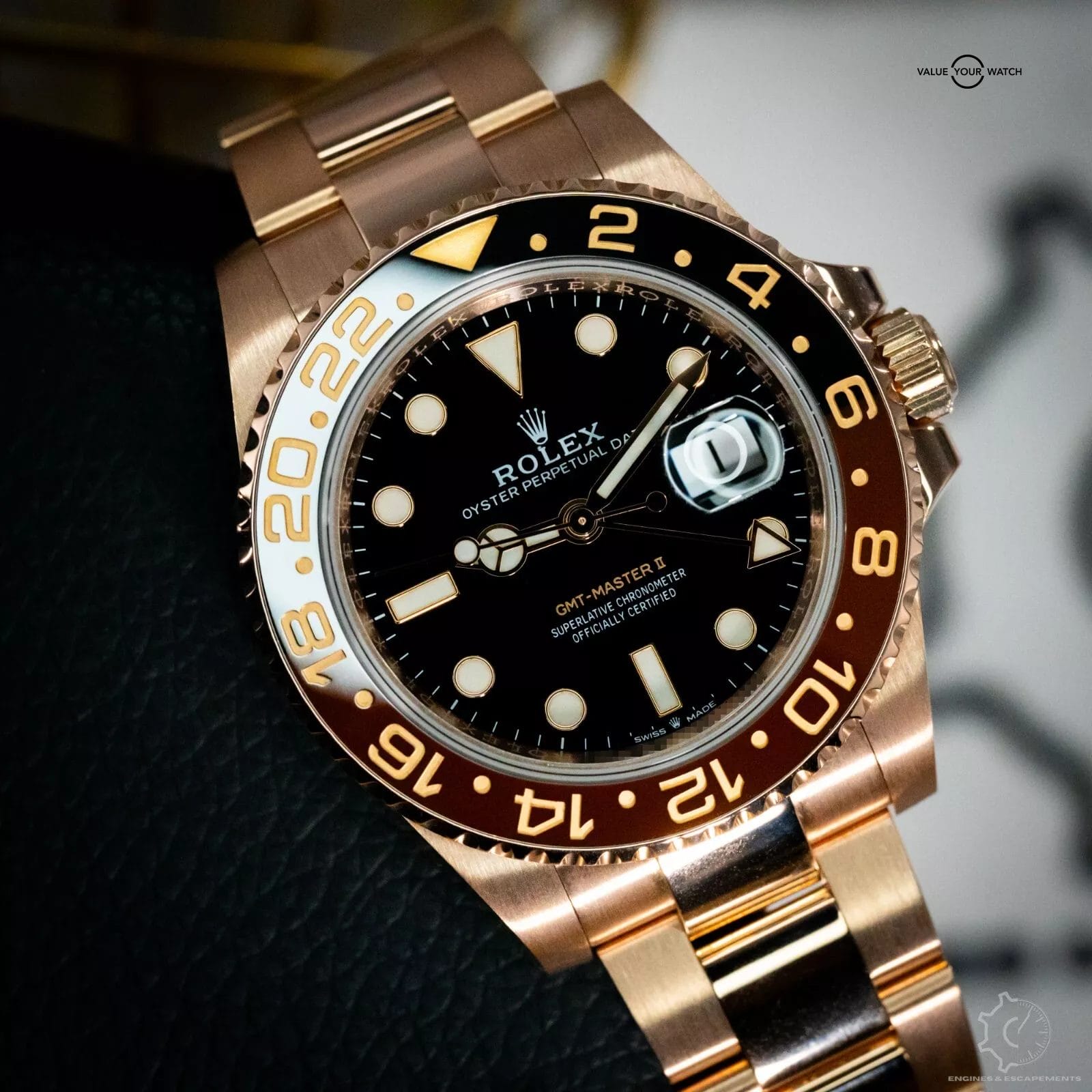 Rolex GMT-Master II "Rootbeer" Root Beer 126715CHNR Rose Gold Full Set B&P