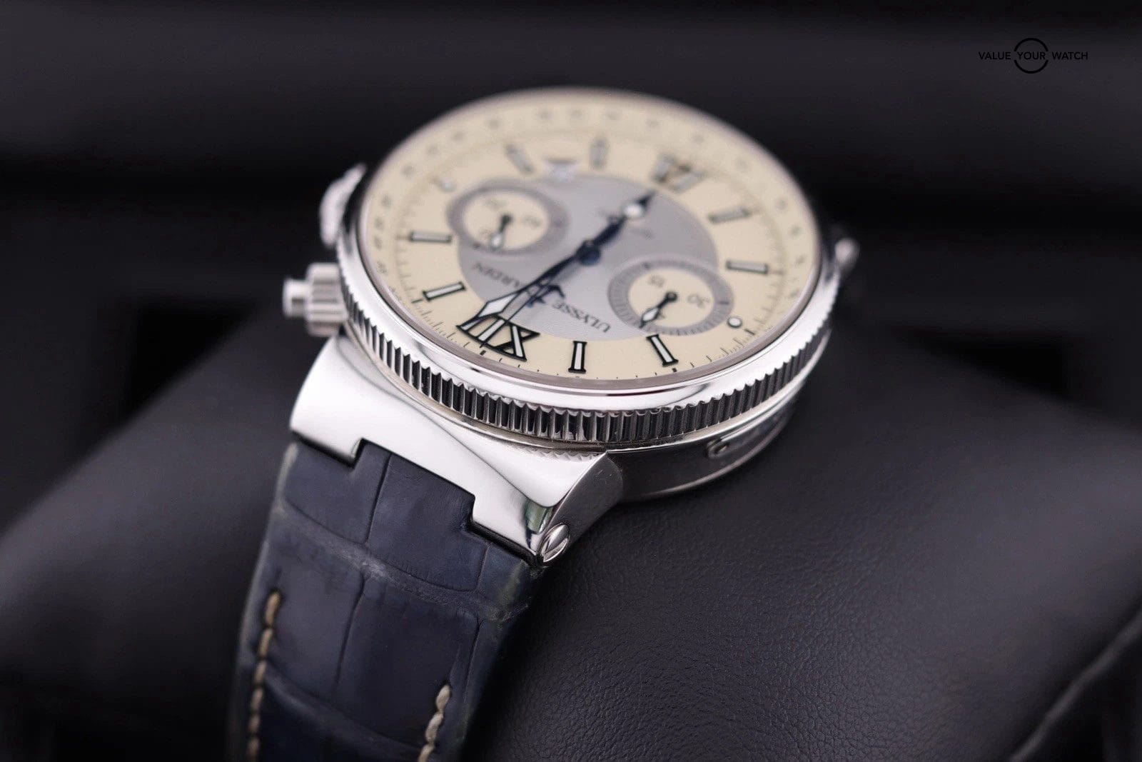 Ulysse Nardin Maxi Marine Chronograph Stainless Steel Cream Dial 41mm 353-66 - Image 8