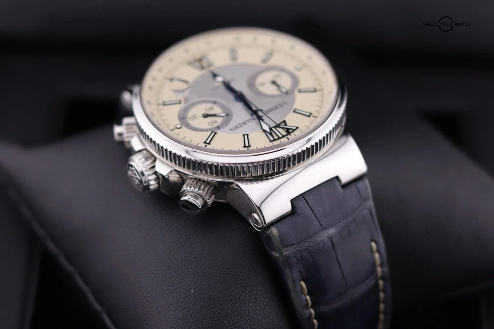 Ulysse Nardin Maxi Marine Chronograph Stainless Steel Cream Dial 41mm 353-66 - Image 9