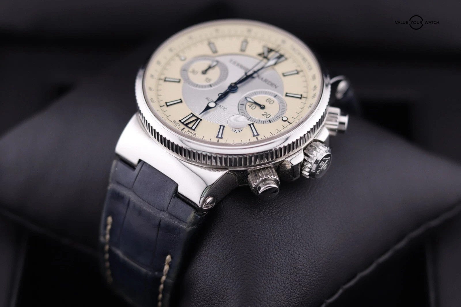 Ulysse Nardin Maxi Marine Chronograph Stainless Steel Cream Dial 41mm 353-66 - Image 10