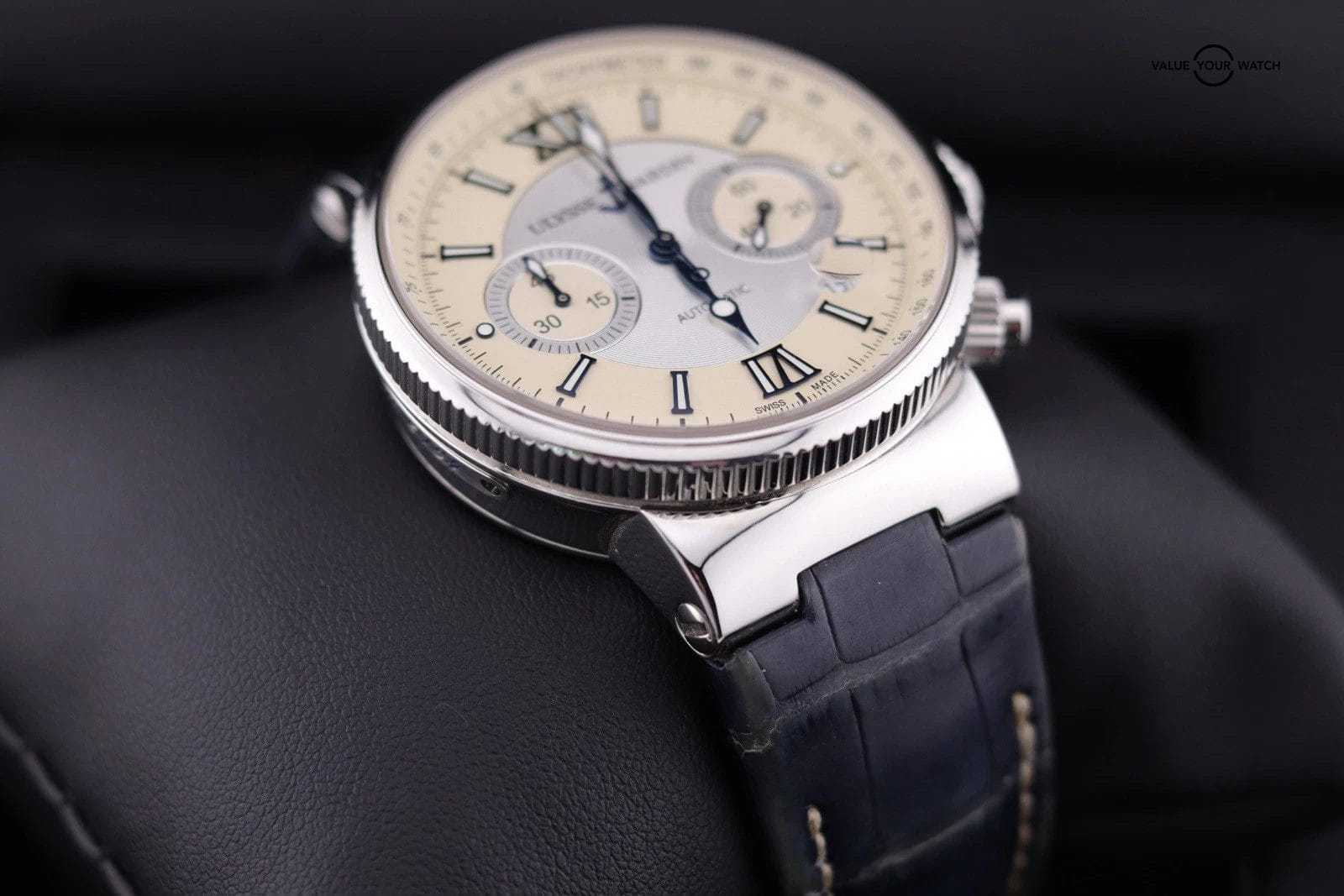 Ulysse Nardin Maxi Marine Chronograph Stainless Steel Cream Dial 41mm 353-66 - Image 11