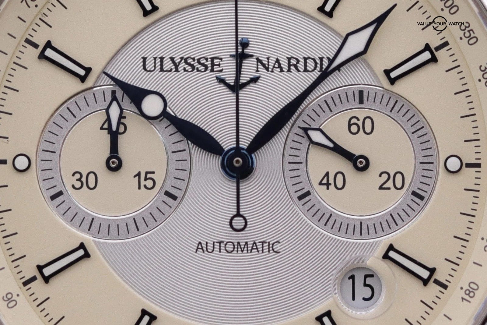 Ulysse Nardin Maxi Marine Chronograph Stainless Steel Cream Dial 41mm 353-66 - Image 13