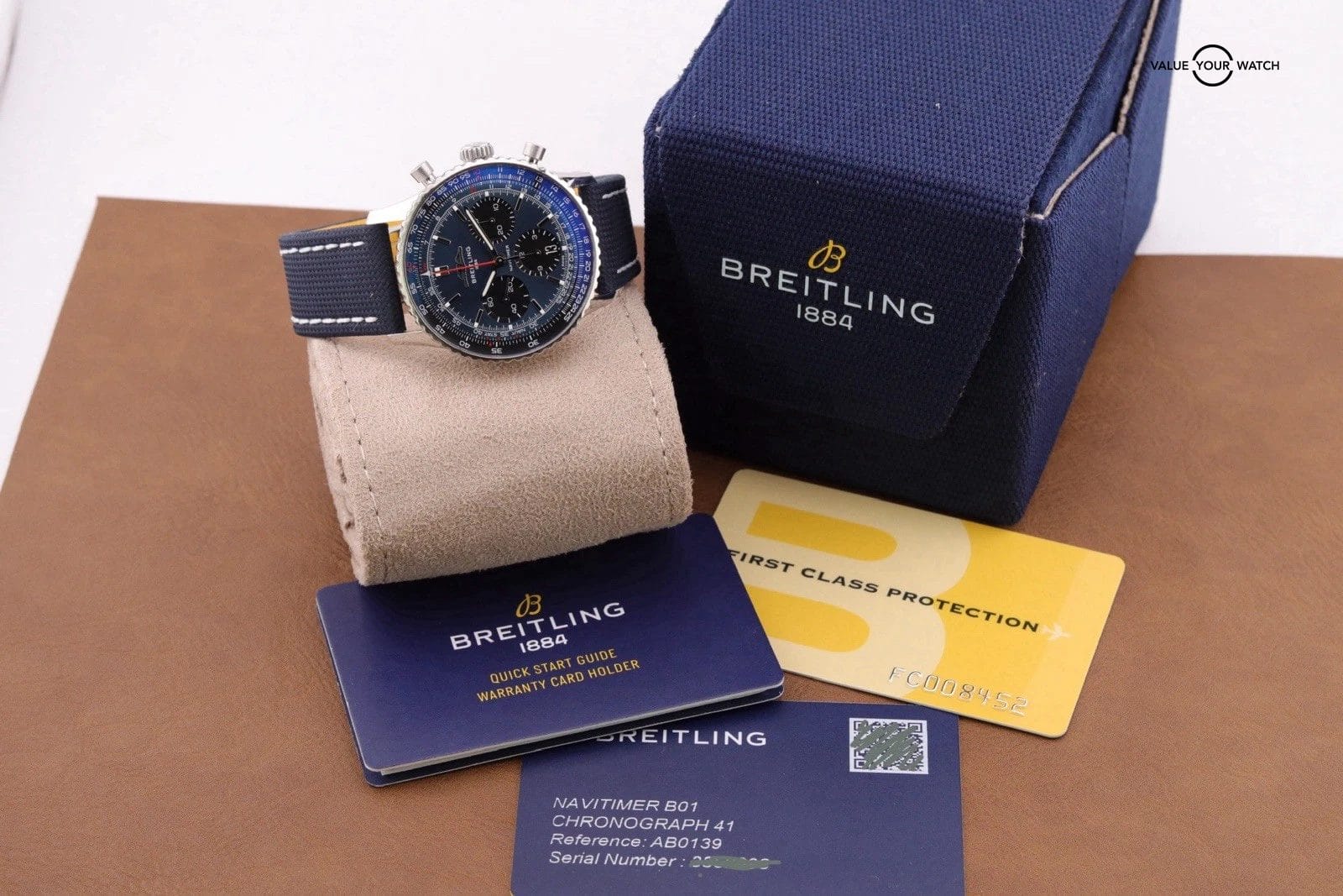 Breitling Navitimer Chronograph 41 Blue Dial Steel Mens Watch AB0139 Box Card - Image 2