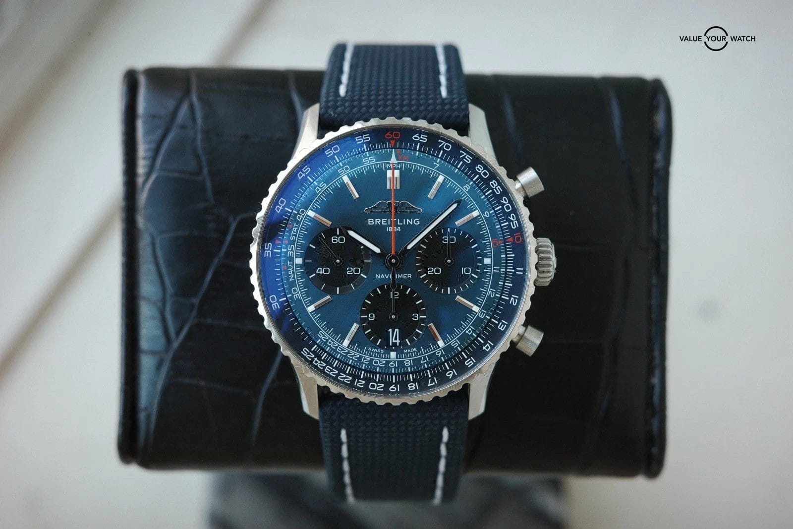 Breitling Navitimer Chronograph 41 Blue Dial Steel Mens Watch AB0139 Box Card - Image 3