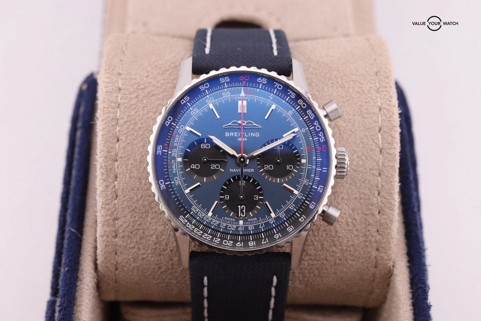 Breitling Navitimer Chronograph 41 Blue Dial Steel Mens Watch AB0139 Box Card - Image 4