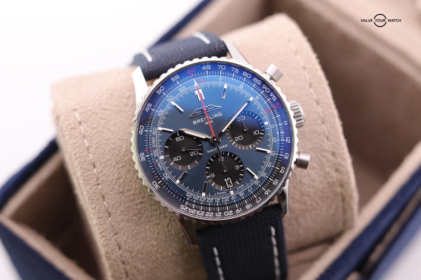 Breitling Navitimer Chronograph 41 Blue Dial Steel Mens Watch AB0139 Box Card - Image 6