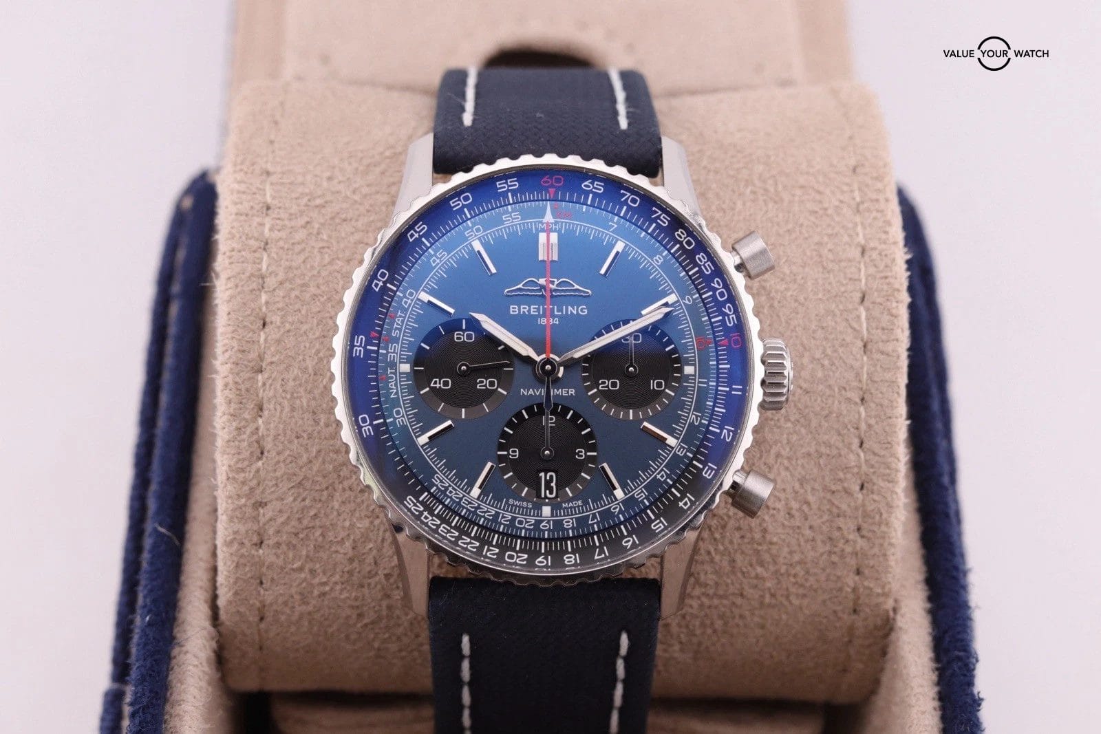 Breitling Navitimer Chronograph 41 Blue Dial Steel Mens Watch AB0139 Box Card