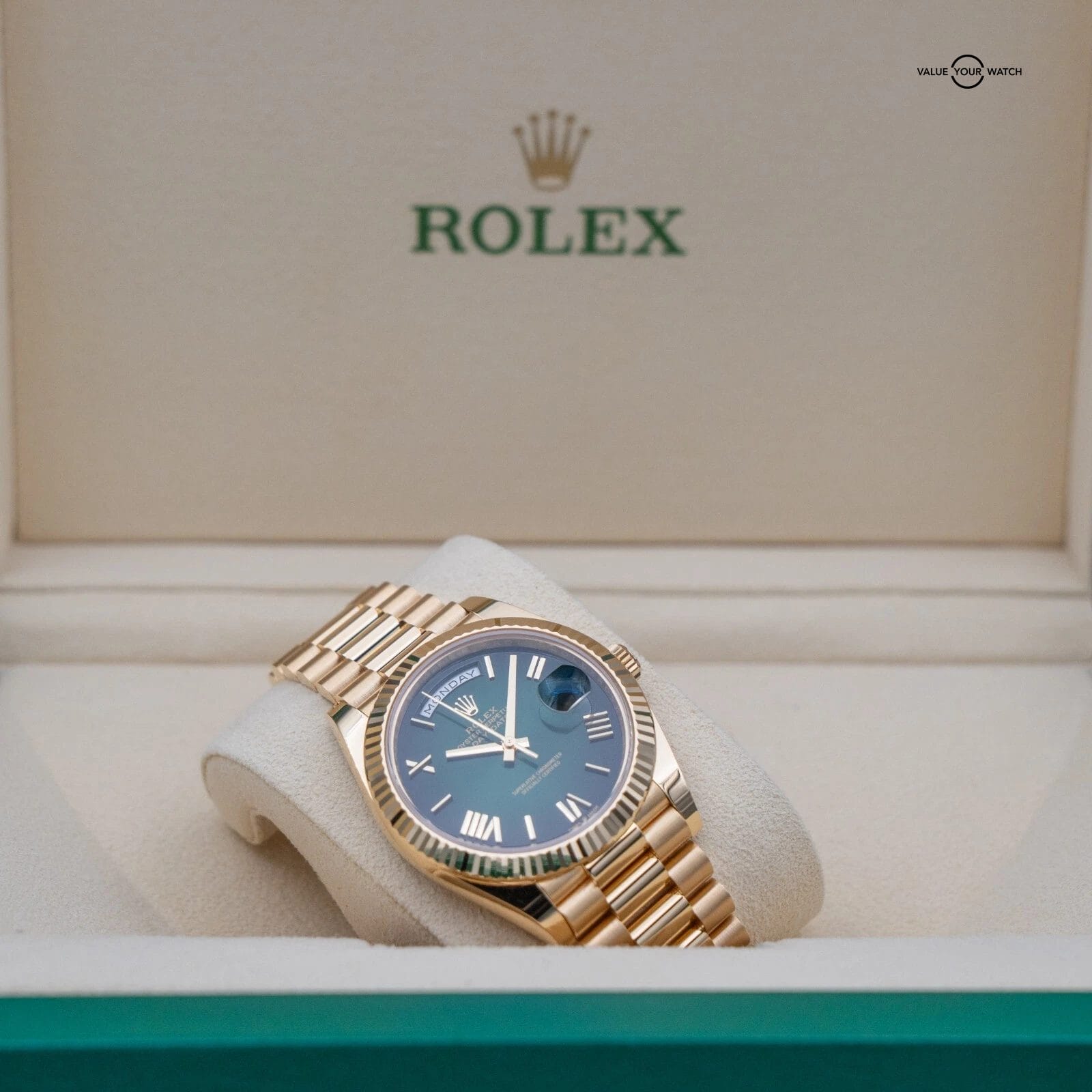 Rolex Day Date 40mm Green Ombré Dial BRAND NEW Stickers 228238 President 2024 - Image 3