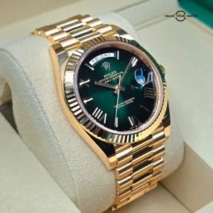 Rolex Day Date 40mm President, Yellow Gold with Green Ombre dial 2025