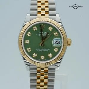 Rolex Datejust 31 278273 Olive Green Diamond Dial BOXES!