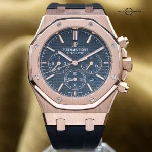 Audemars Piguet Royal Oak Chrono 41mm Rose Gold 26320OR Black Dial – Full Set