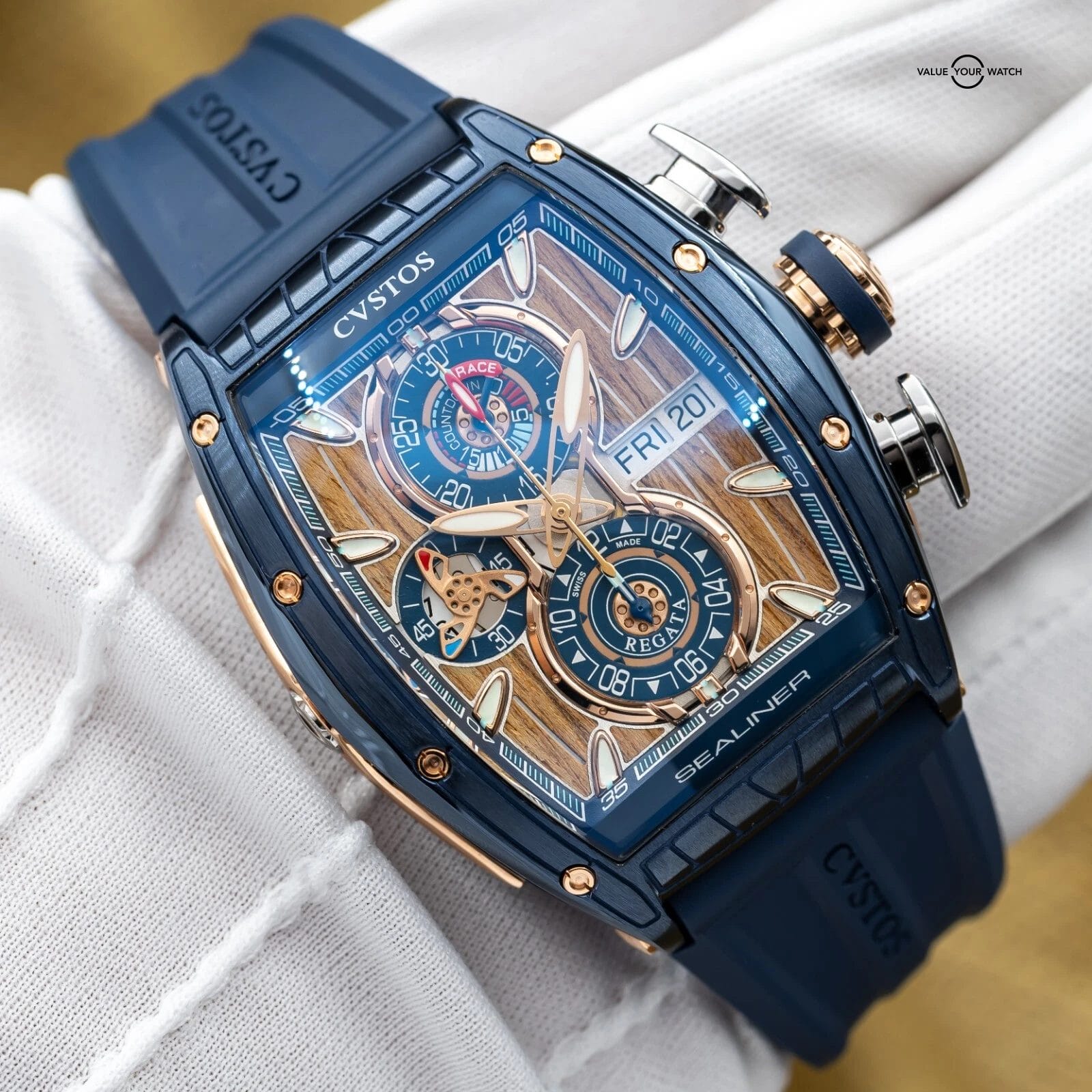 CVSTOS Sealiner Chronograph Steel Teak Wood Dial C01107.4105001 Brand New 2025 - Image 6