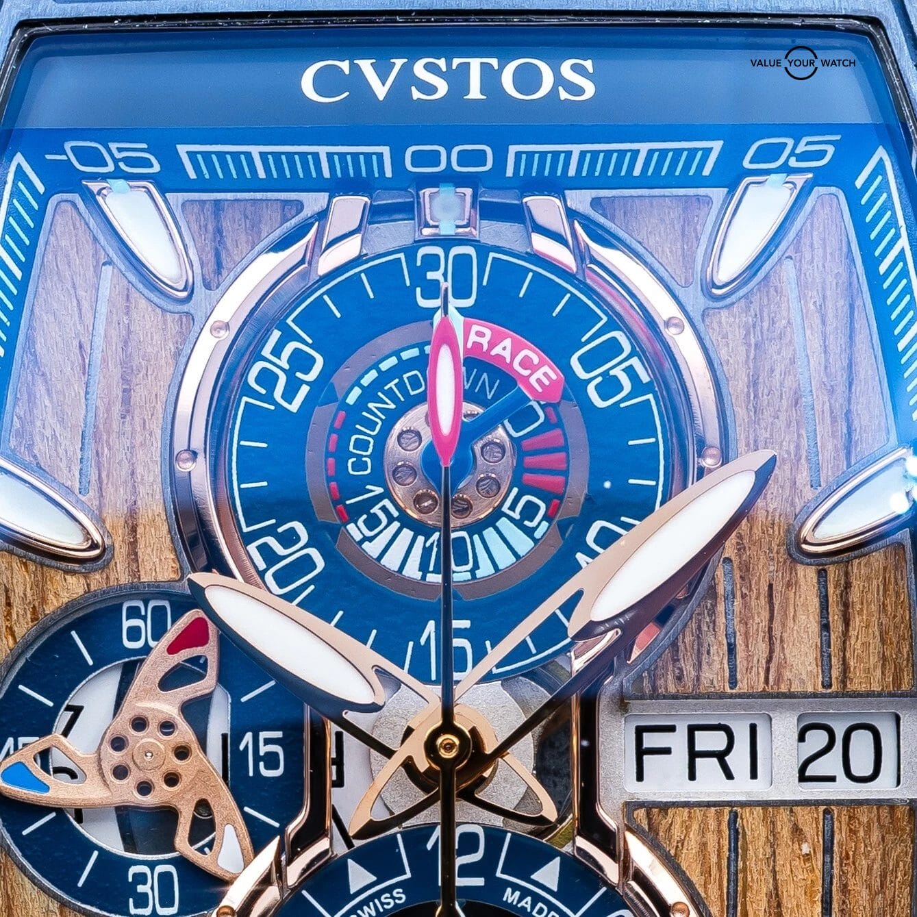 CVSTOS Sealiner Chronograph Steel Teak Wood Dial C01107.4105001 Brand New 2025 - Image 9