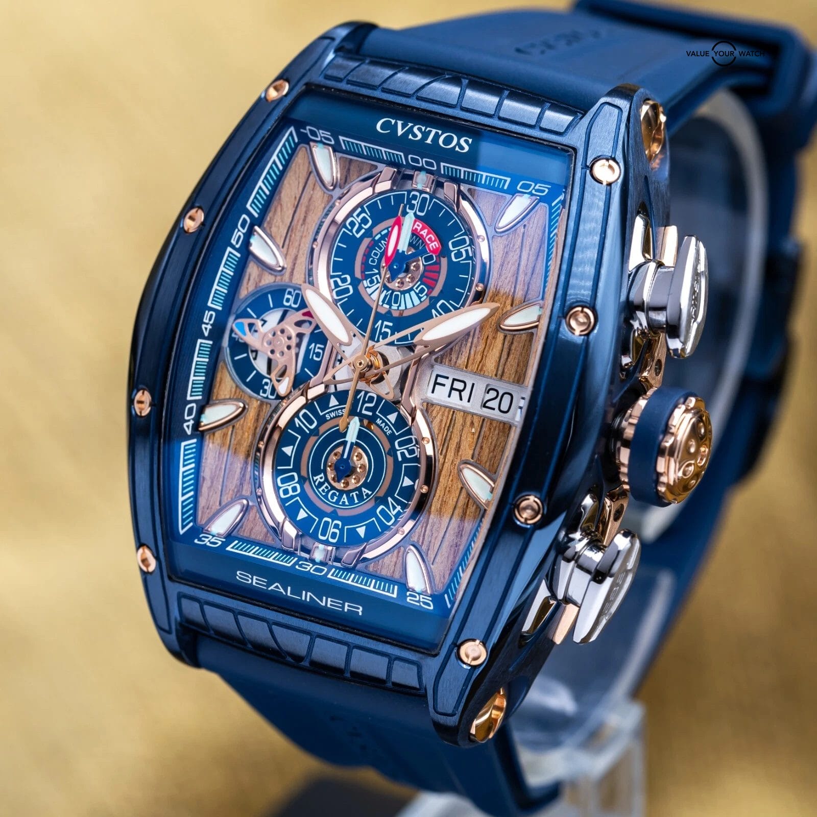 CVSTOS Sealiner Chronograph Steel Teak Wood Dial C01107.4105001 Brand New 2025 - Image 19