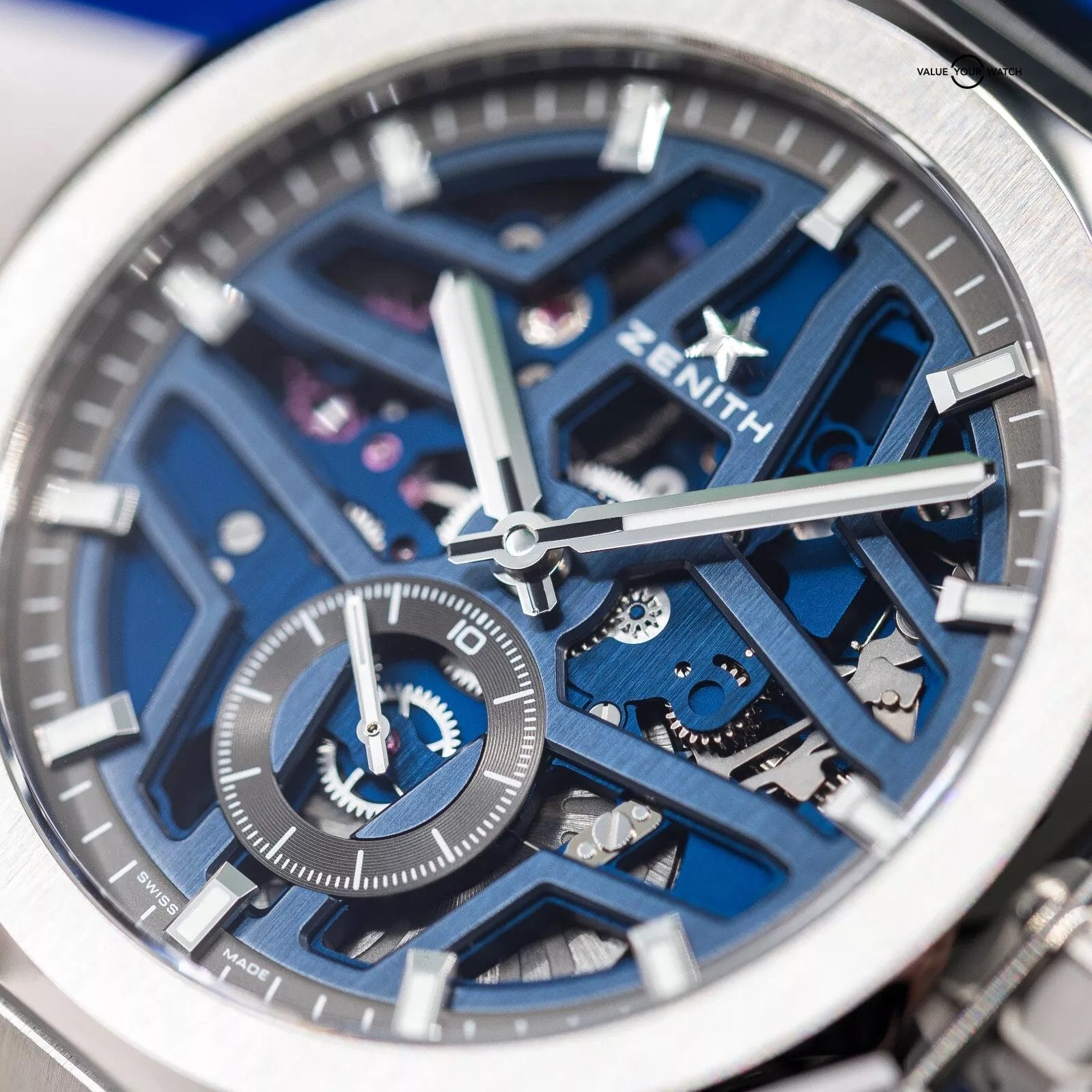 Brand New 2025 Zenith Defy Skeleton Men's Blue Dial Watch 03.9300.3620/79.I001 - Image 7