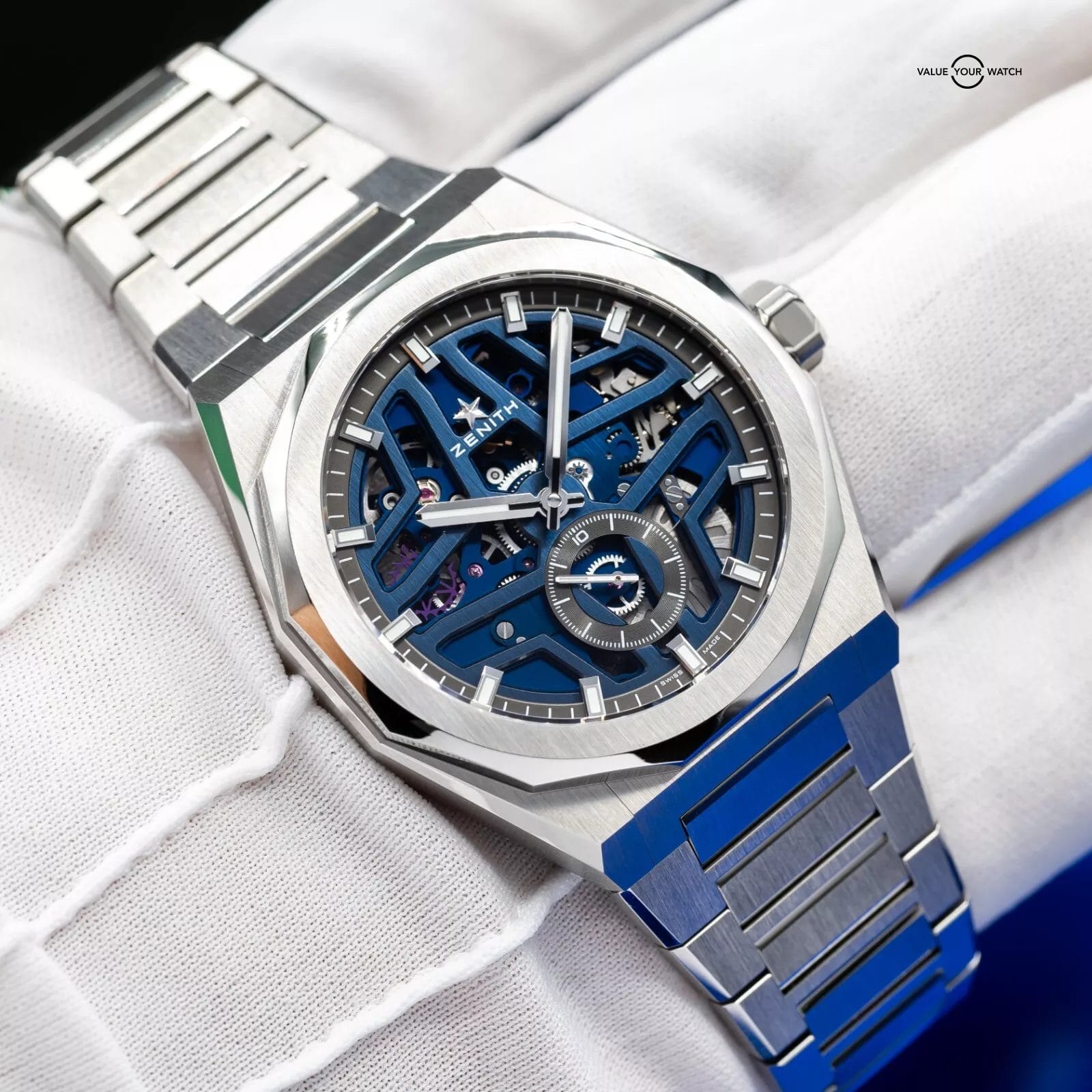 Brand New 2025 Zenith Defy Skeleton Men's Blue Dial Watch 03.9300.3620/79.I001 - Image 8