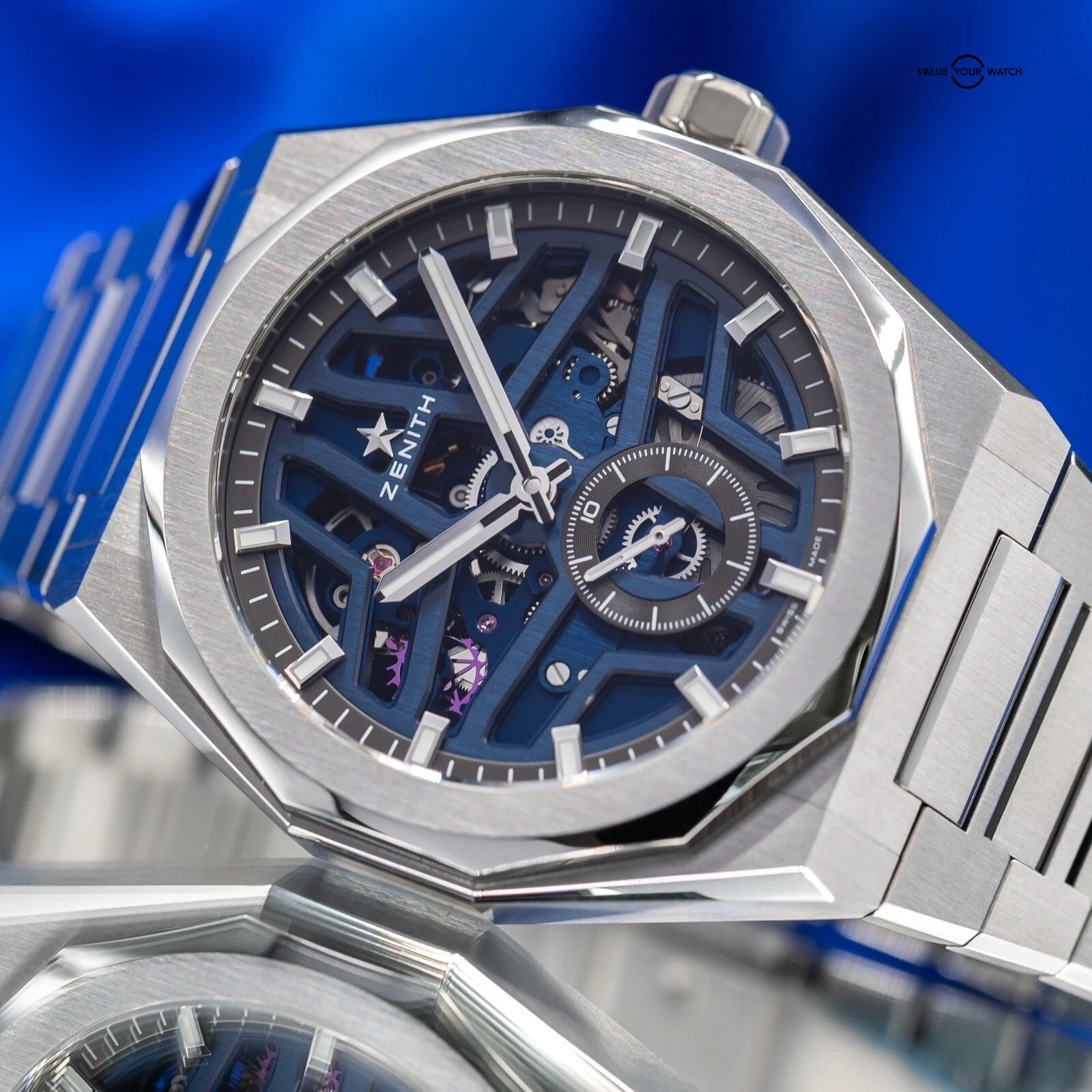 Brand New 2025 Zenith Defy Skeleton Men's Blue Dial Watch 03.9300.3620/79.I001 - Image 9