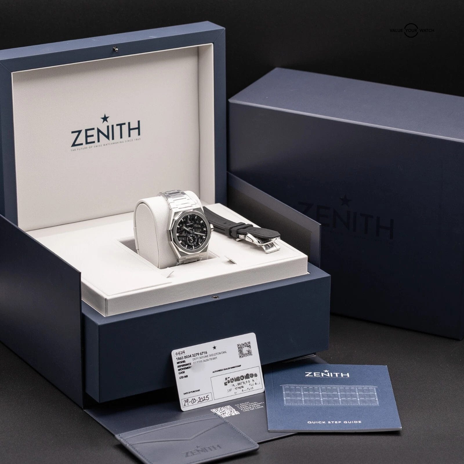 2025 Zenith Defy Skyline Skeleton Black Watch 03.9300.3620/78.I001 Full Set - Image 2