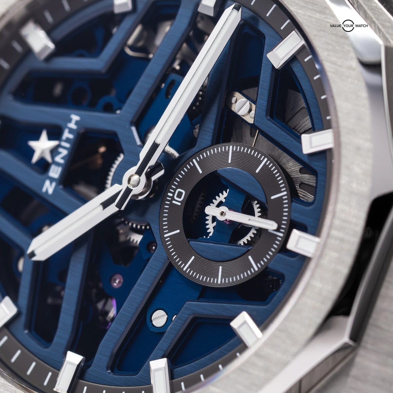 Zenith Defy Skeleton Men's Blue Dial Watch 03.9300.3620/79.I001 Box & Papers! - Image 5