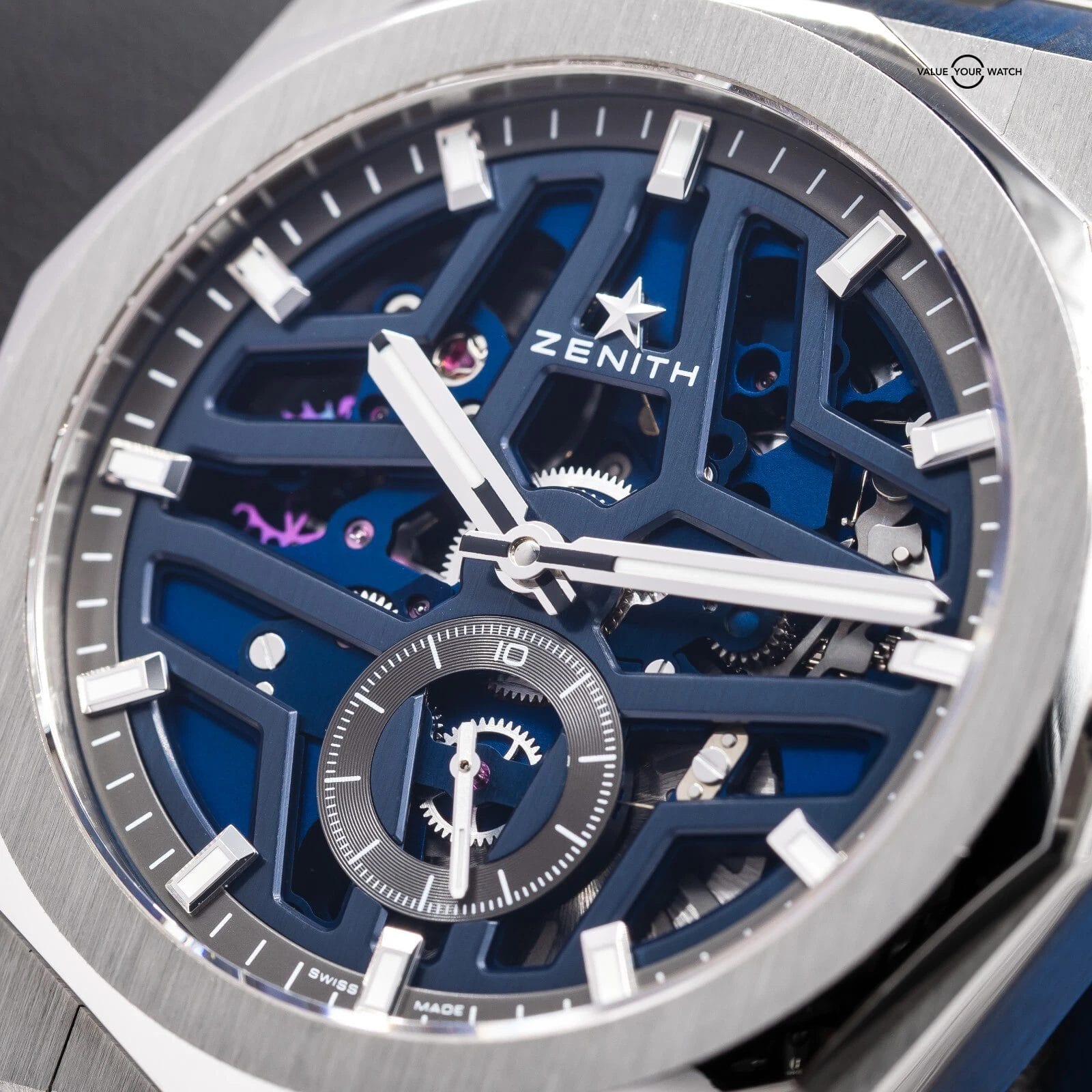 Zenith Defy Skeleton Men's Blue Dial Watch 03.9300.3620/79.I001 Box & Papers! - Image 7