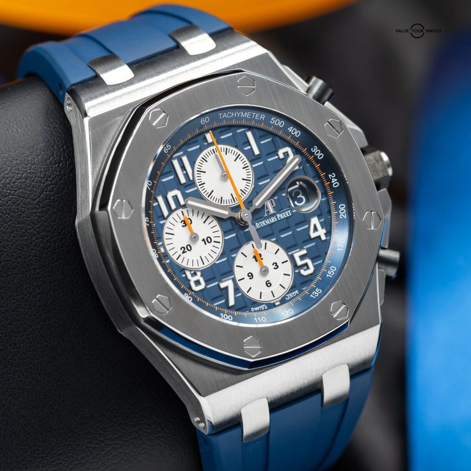 Audemars Piguet Royal Oak Offshore 42mm Chronograph Blue Dial Mens Watch 26470 - Image 6