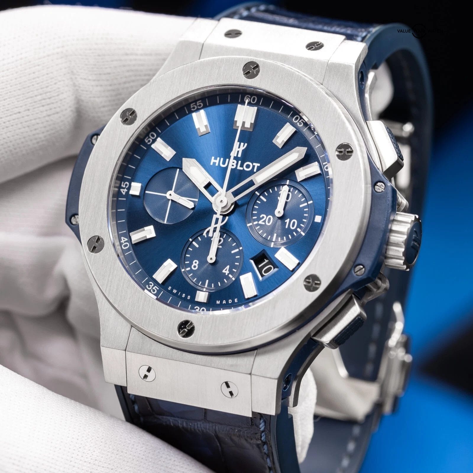 Hublot Big Bang Blue Chronograph 44mm Steel Mens 301.SX.7170.LR Complete Set ! - Image 10