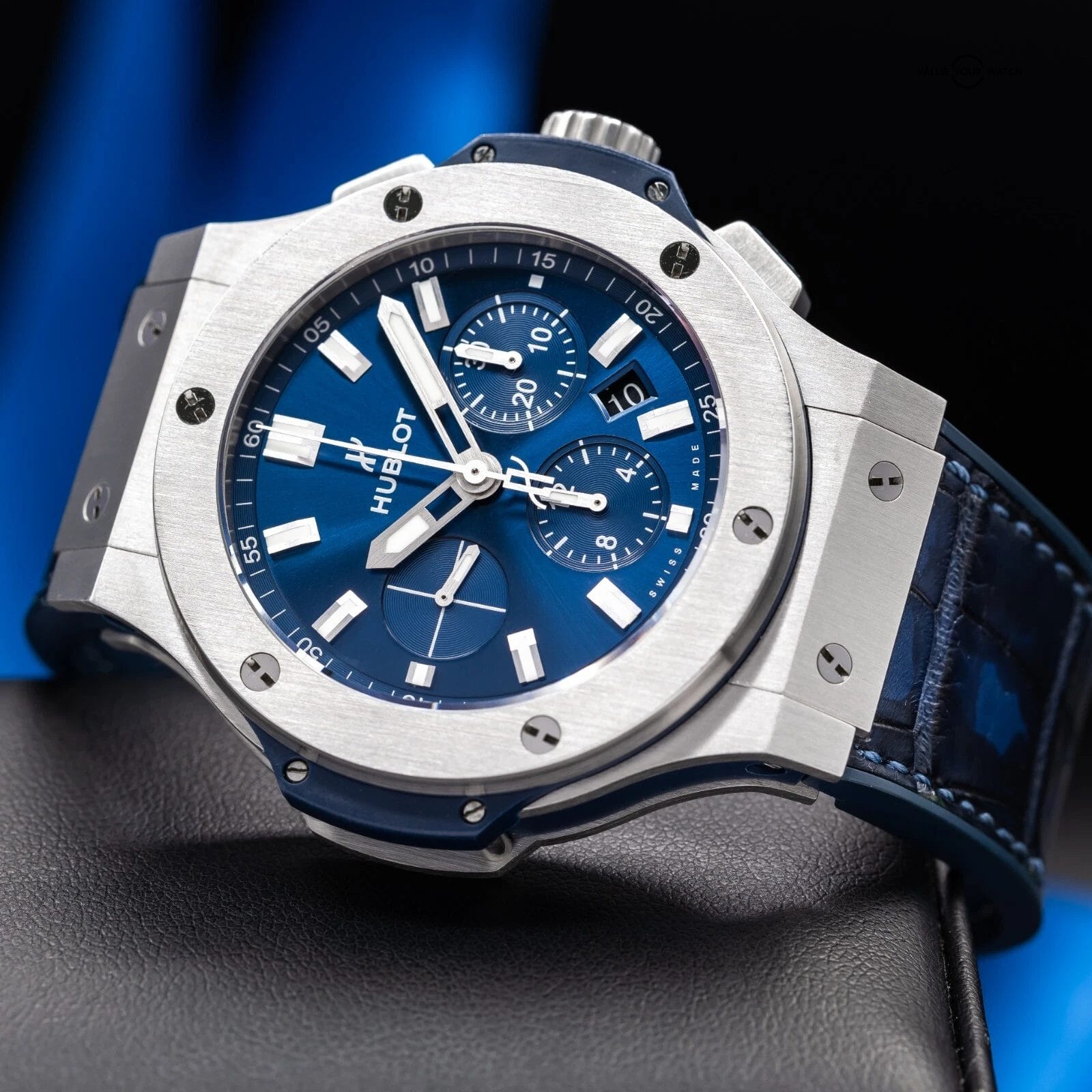 Hublot Big Bang Blue Chronograph 44mm Steel Mens 301.SX.7170.LR Complete Set ! - Image 11