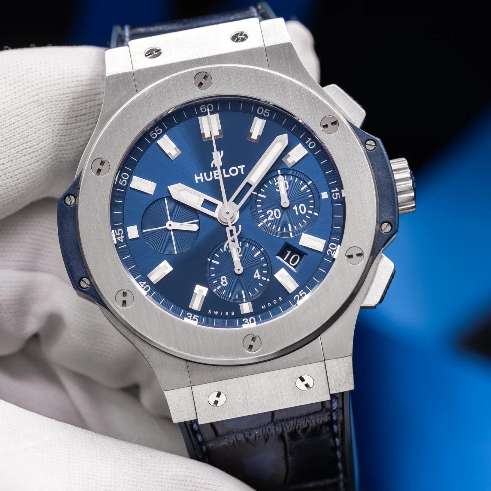 Hublot Big Bang Blue Chronograph 44mm Steel Mens 301.SX.7170.LR Complete Set ! - Image 12