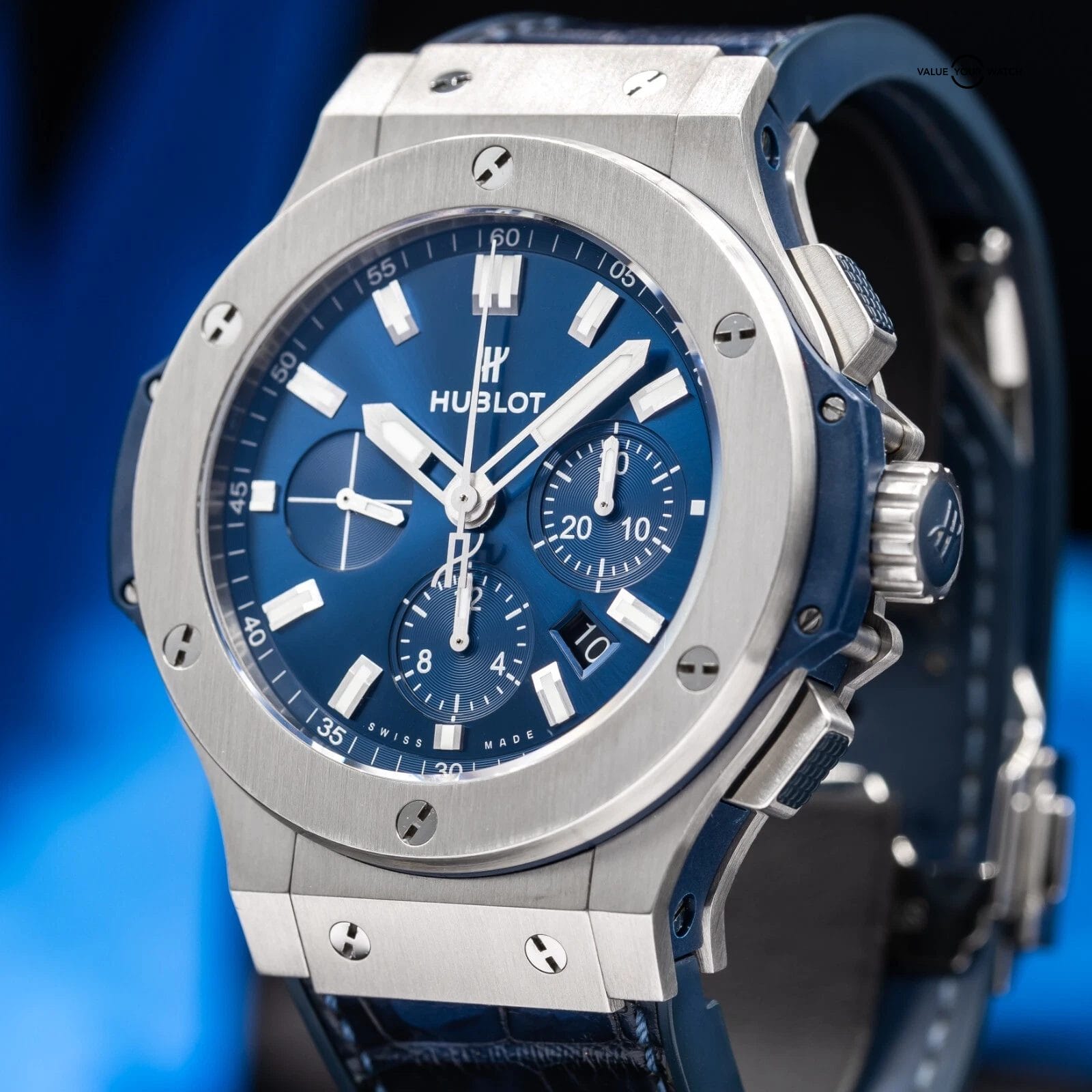 Hublot Big Bang Blue Chronograph 44mm Steel Mens 301.SX.7170.LR Complete Set ! - Image 15