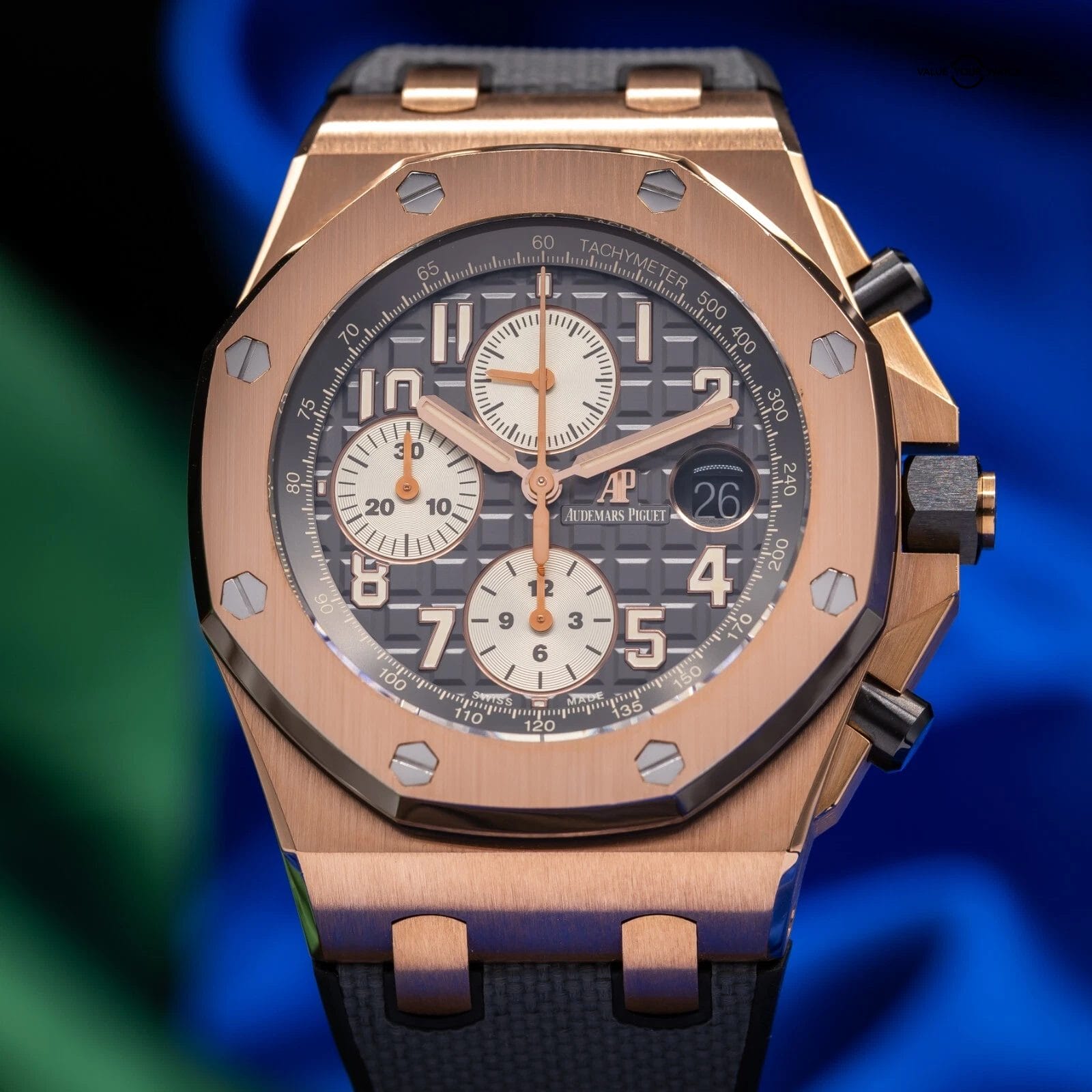 Audemars Piguet Royal Oak Offshore Rhodium Gray Chronograph Men's Watch 26470OR