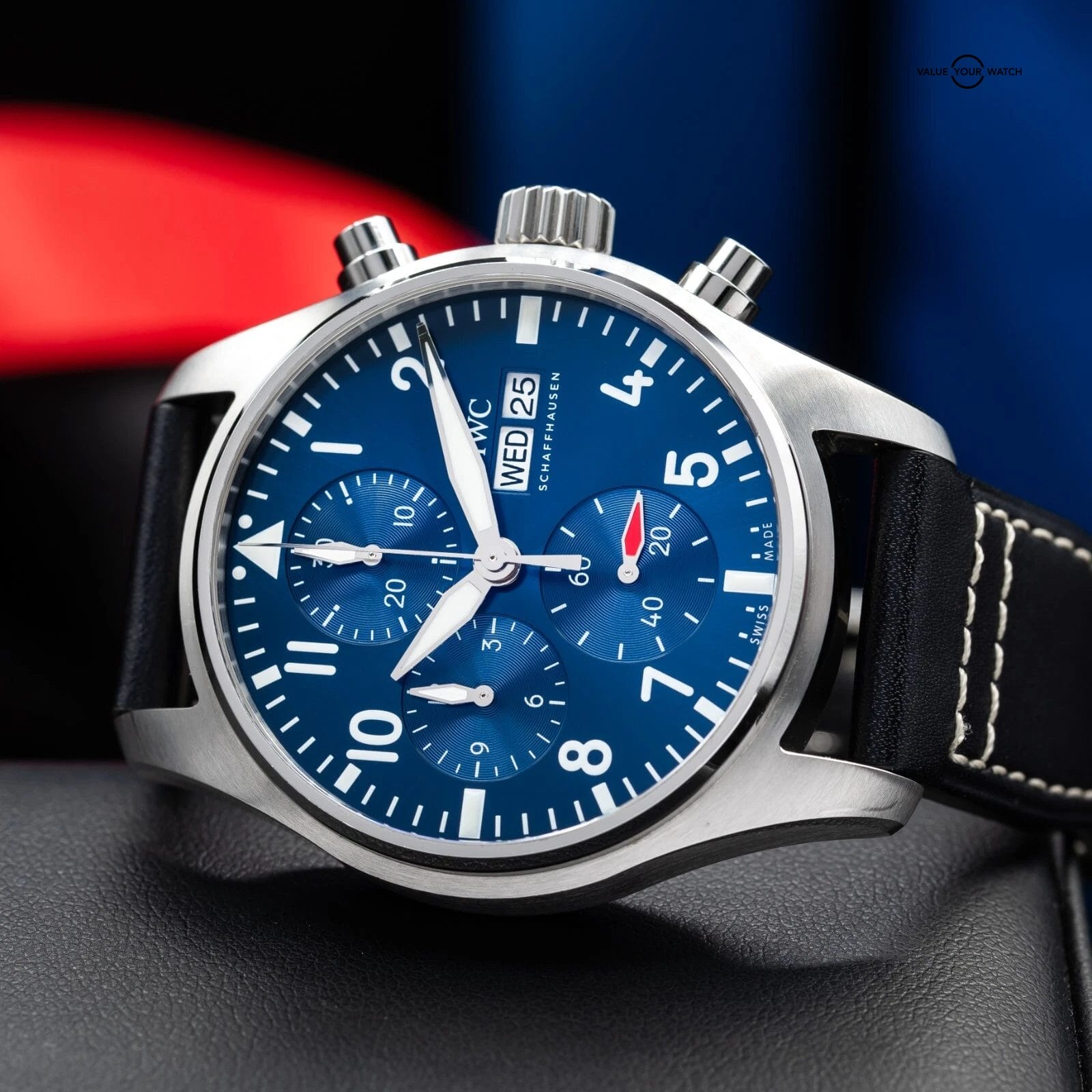 IWC Pilot's Chronograph Blue Dial 41mm Men's Watch - IW388101 - Full Set