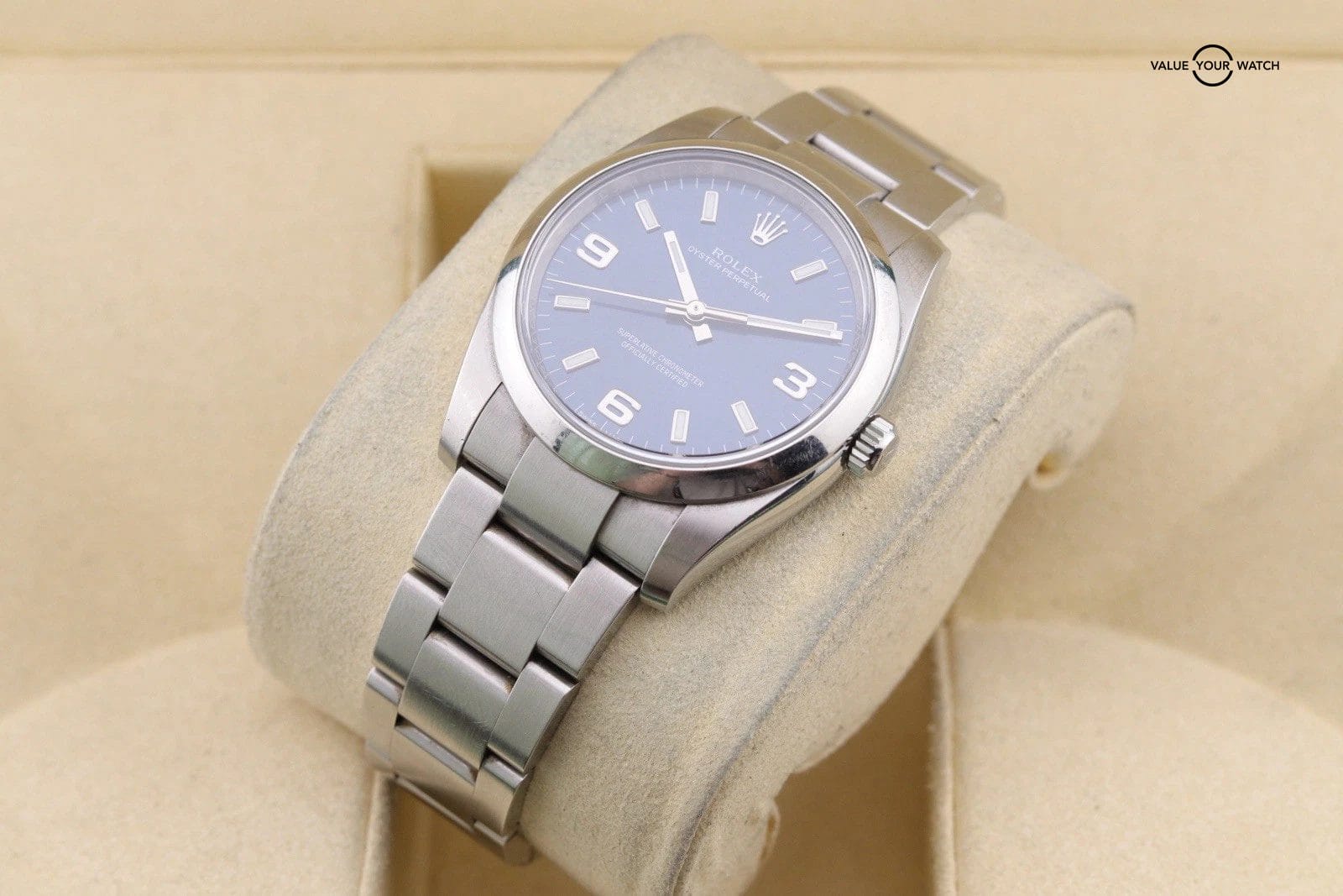 Rolex Oyster Perpetual 114200 Air King Stainless Steel Blue Dial 34mm Watch Only - Image 3