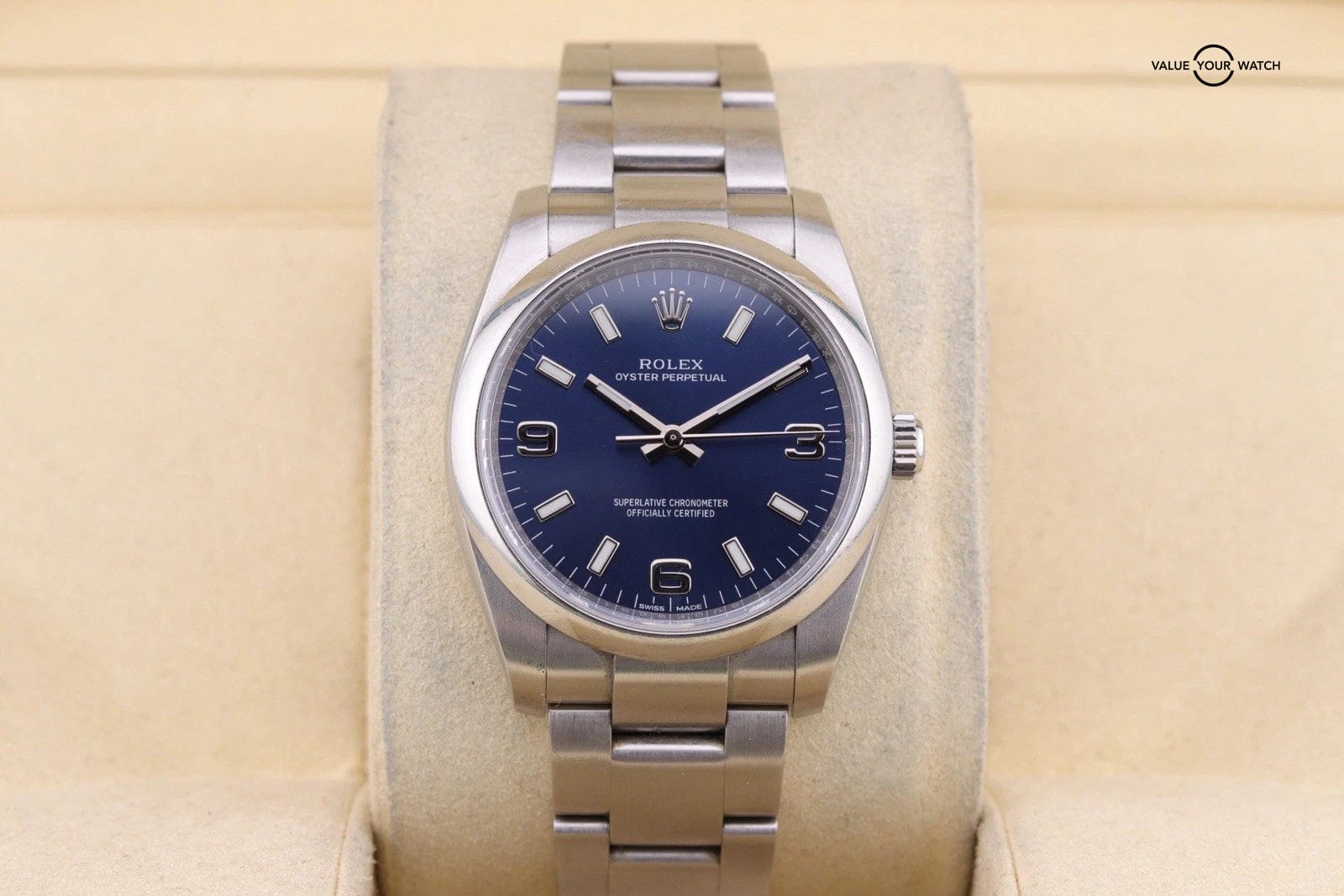 Rolex Oyster Perpetual 114200 Air King Stainless Steel Blue Dial 34mm Watch Only