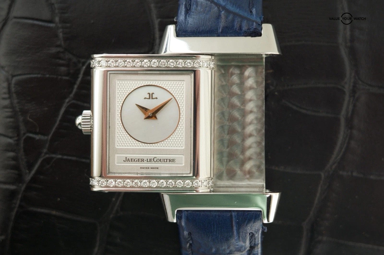 Jaeger LeCoultre Reverso Duetto ladies 266.8.44 Diamond Bezel Mop Dial 21x33mm - Image 4