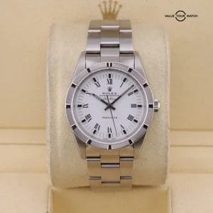 Rolex Air-King 14010m Silver Oyster Bracelet with Silver Bezel White Roman Dial