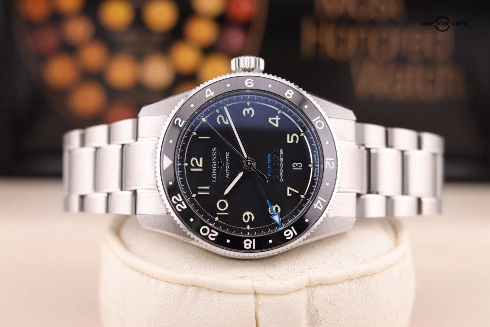 Longines Spirit Zulu Time | L3.802.4.53.6 | 39mm Black Dial GMT Chronometer