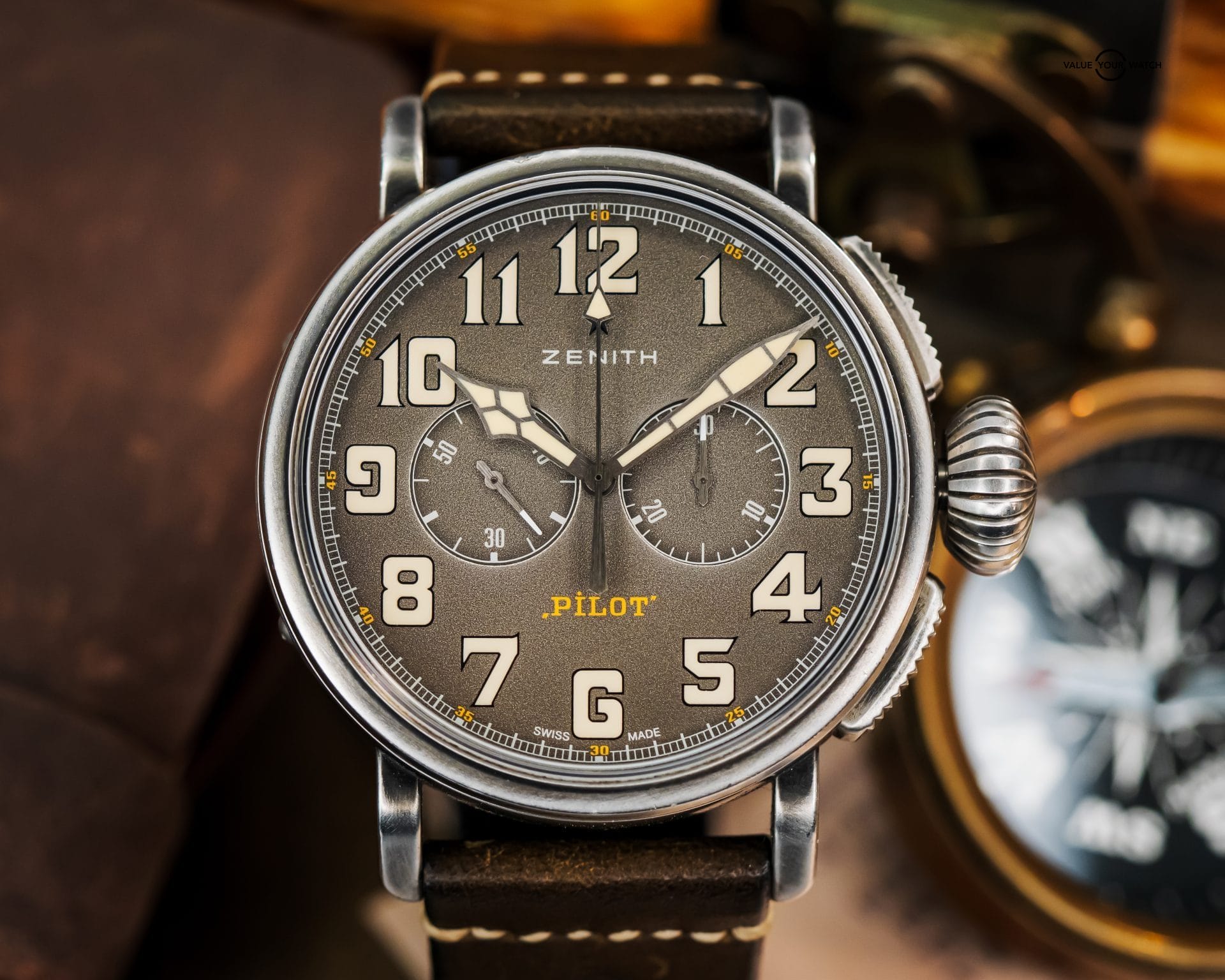 Zenith Heritage Pilot Type 20 Ton-Up Chronograph – BOX & CARD – 11.2430.4069