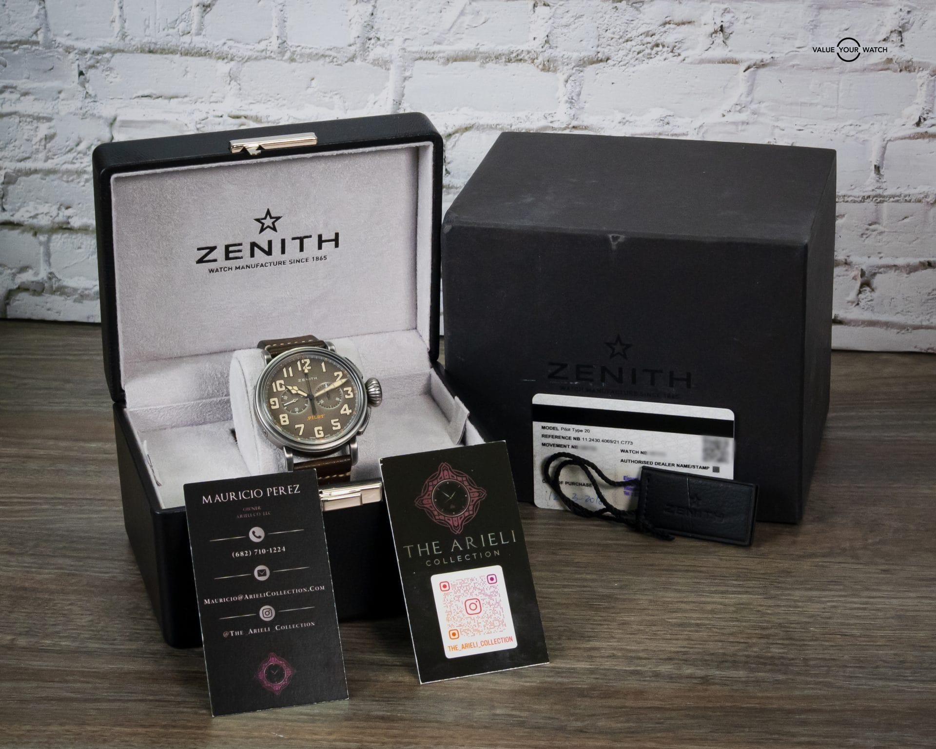 Zenith Heritage Pilot Type 20 Ton-Up Chronograph – BOX & CARD – 11.2430.4069 - Image 2