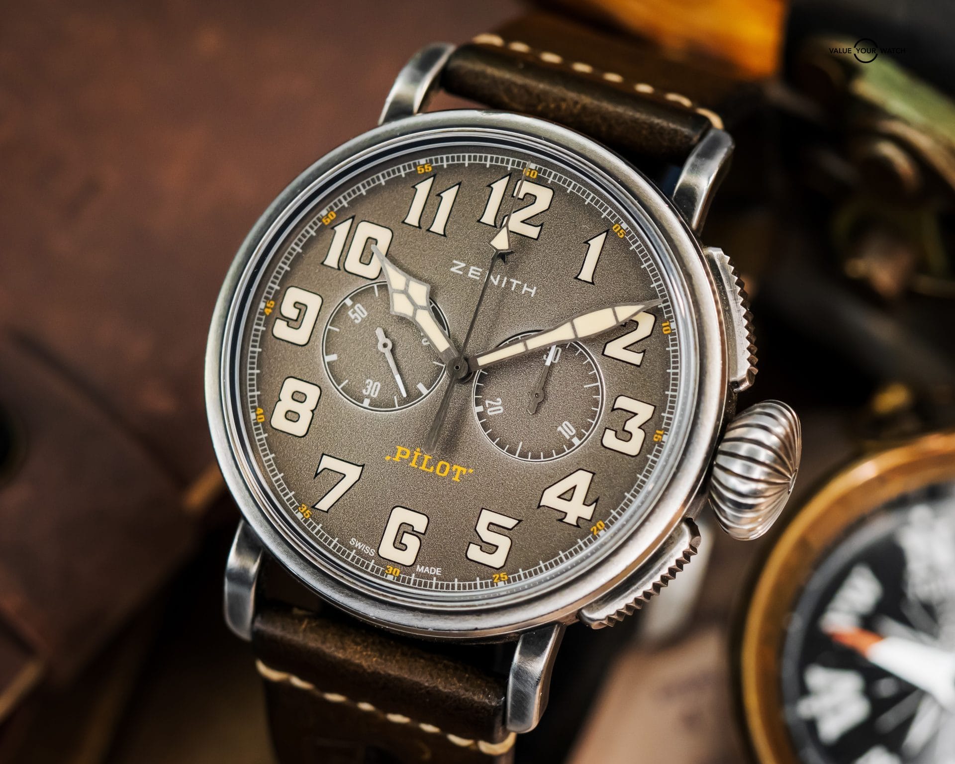 Zenith Heritage Pilot Type 20 Ton-Up Chronograph – BOX & CARD – 11.2430.4069 - Image 3